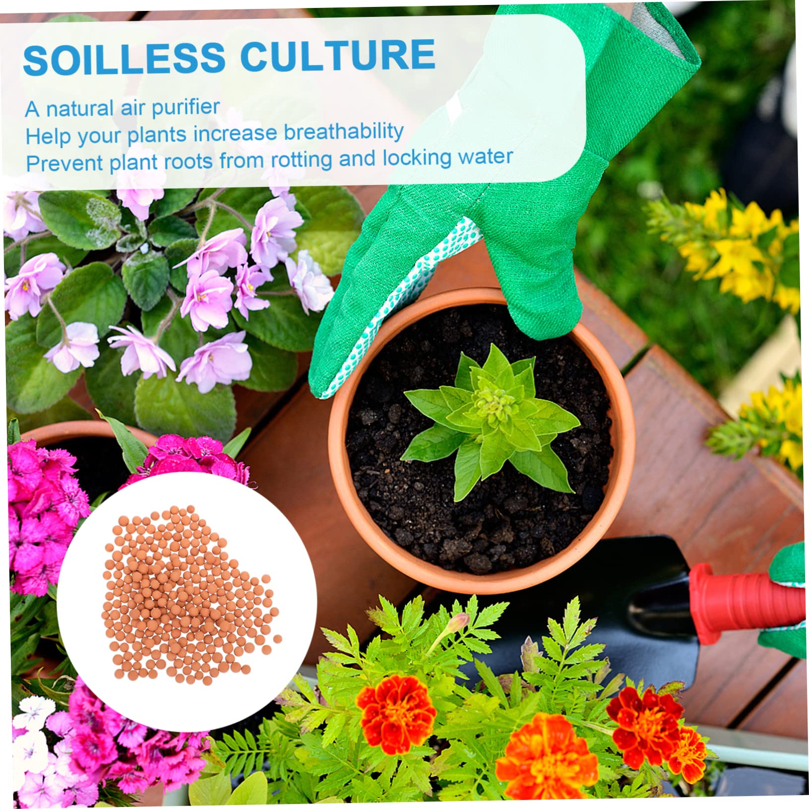 UKCOCO Hydrokultur Blähton für Blumen, 2 Säcke, Rot, Anion Ceramsit