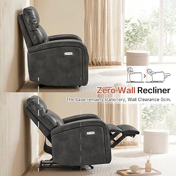 MCombo Electric Zero Wall Hugger Recliner Chair, 0 Wall Clearance PR644