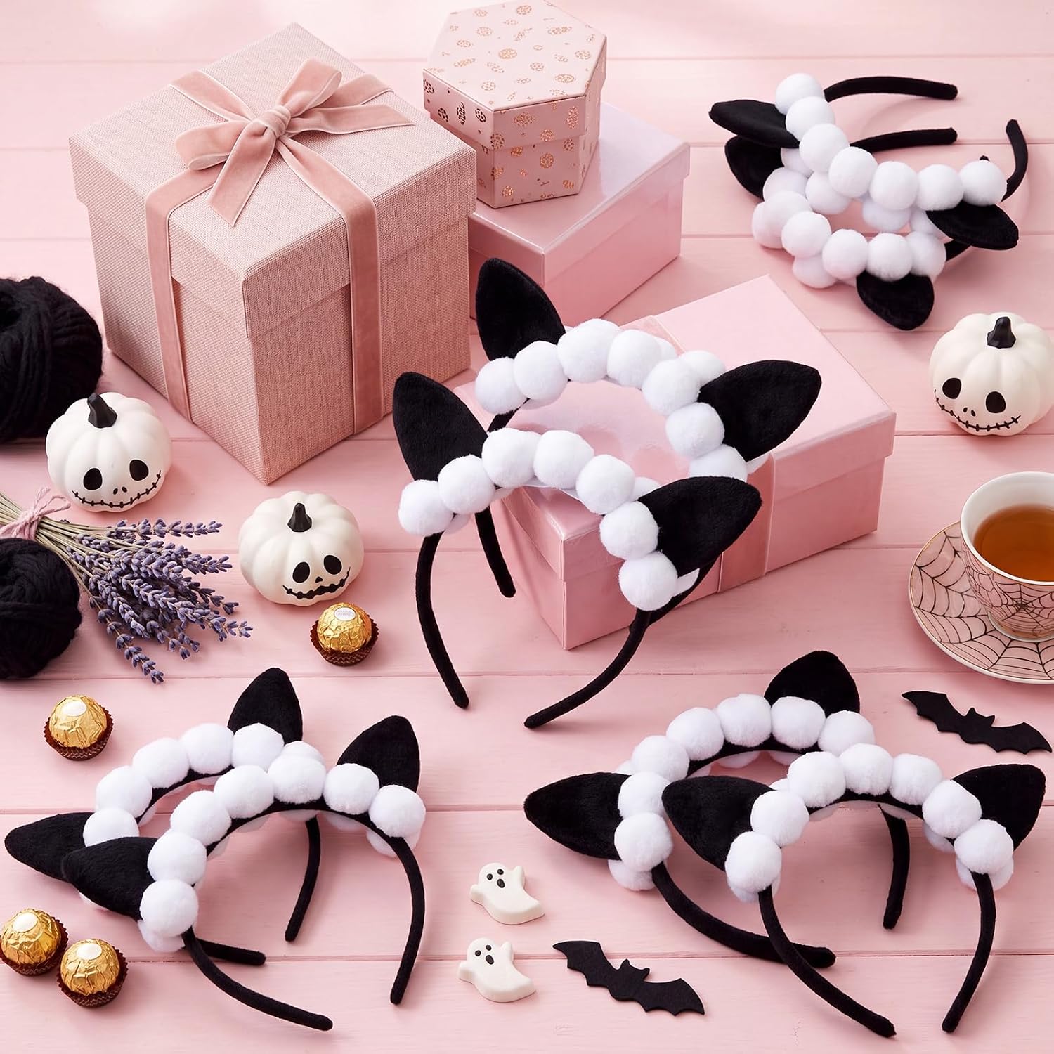 Suncalla 12 Pack Sheep Ears Headbands Plush Sheep Adult Halloween Costume