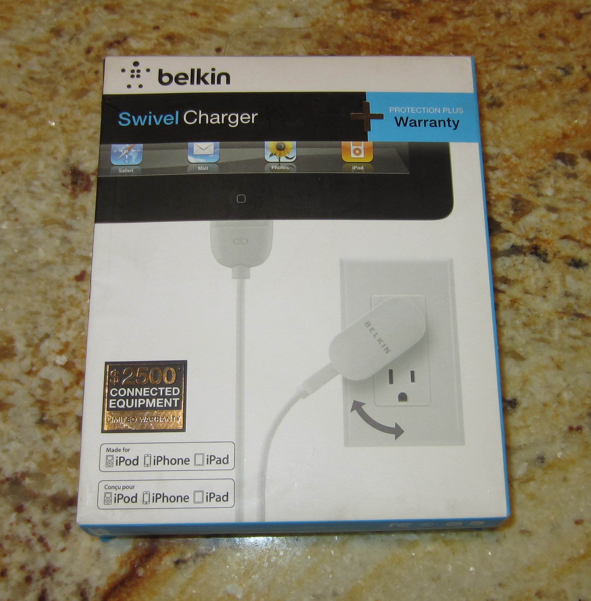 Belkin USB Swivel Wall Charger with 4 ft Sync / Charge Cable for Apple iPad