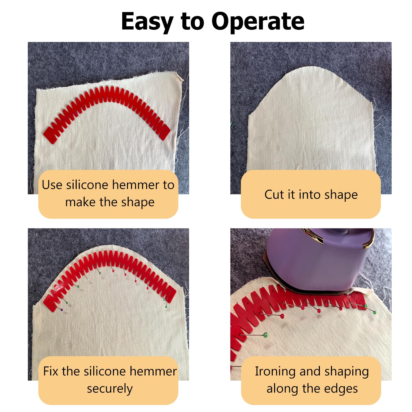 Pant DAFENCHI Silicone Hot Hemmer - Flexible Ironing Tool For Curved Hems On Shirts, Necklines & More Hemming Tool Pant DAFENCHI Silicone Hot Hemmer - Flexible Ironing Tool For Curved Hems On Shirts, Necklines & More Hemming Tool