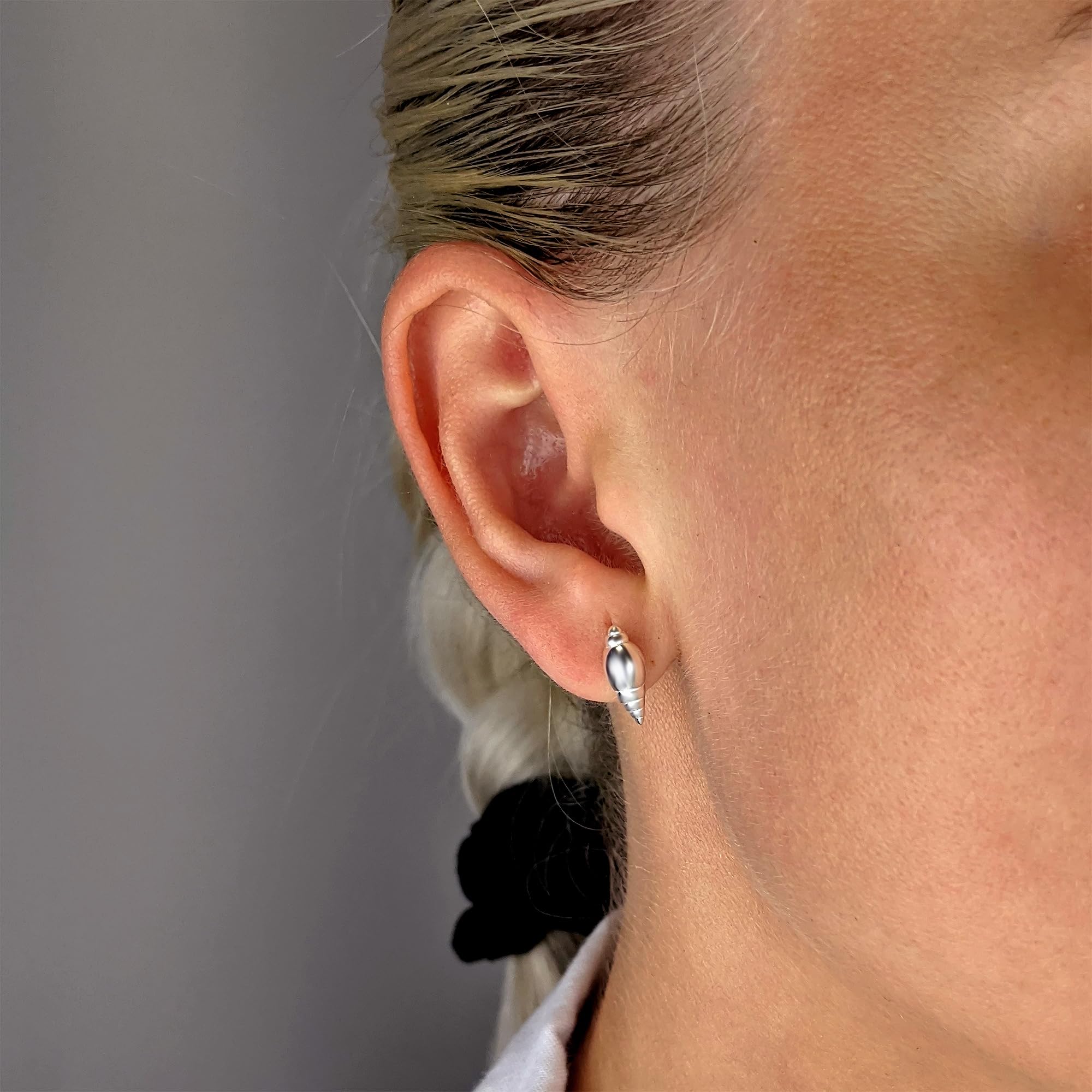 81stgeneration Pendientes Concha Plata de Ley | Pendientes Concha Caracol Estilo Sirena Plata 925 | Joyería Marina Mujer | Lindos Regalos Cumpleaños Amantes Playa | Diseño Caracol Marino