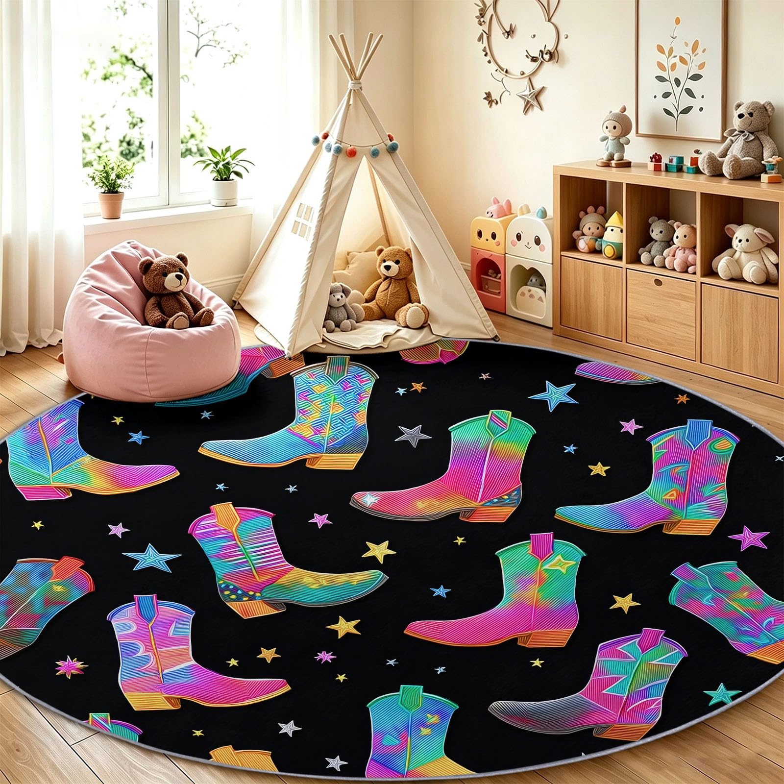 Tapis rond antidérapant fini les glissades avec ce modèle extra doux