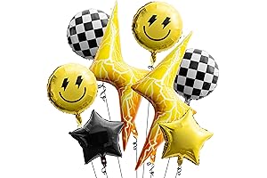 8PCS 18-Inch Smile Party Checkered Helium Balloons for Birthday Wedding Decor