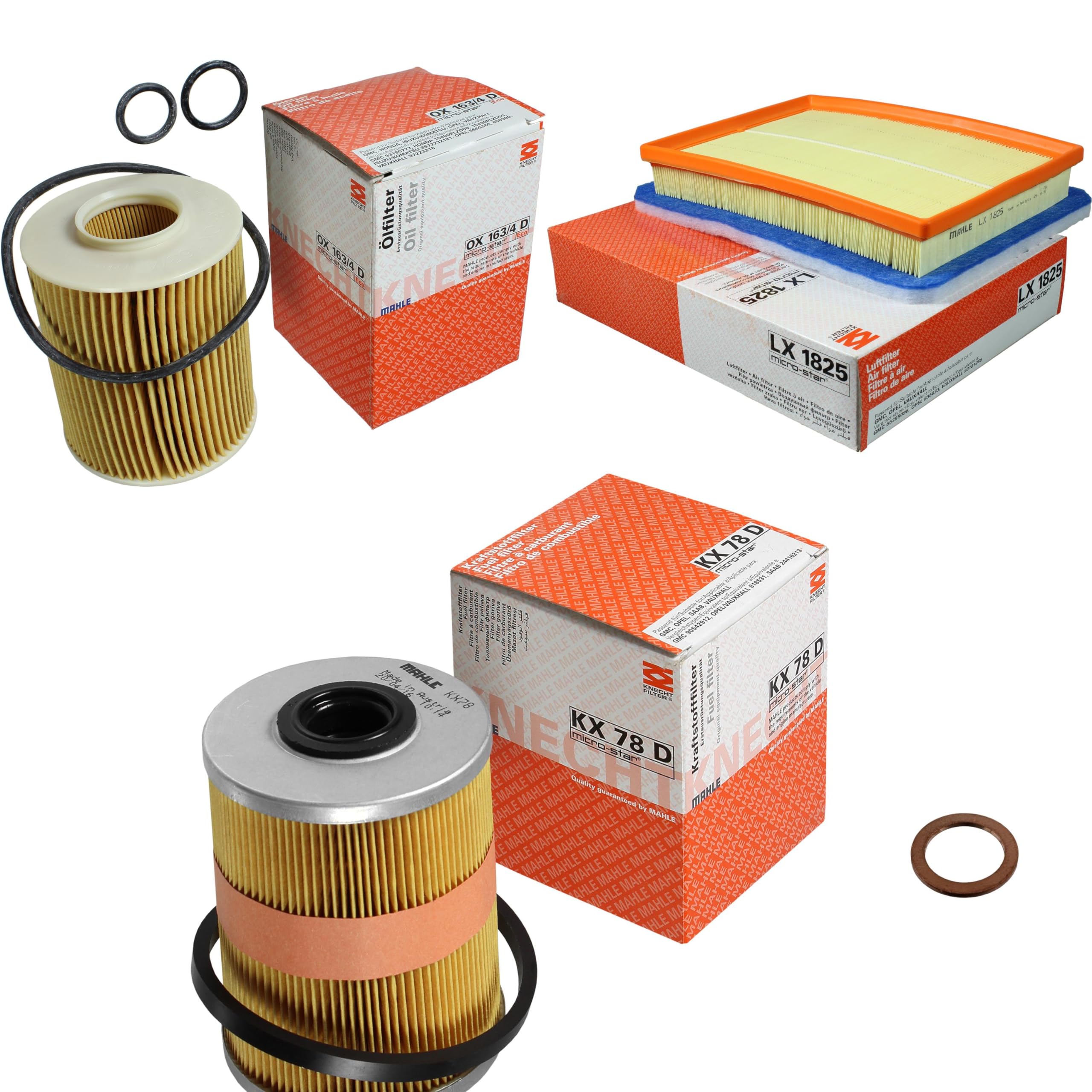 Paquete de inspección Kit de mantenimiento con filtro de aceite OX 163/4D, filtro de aire LX 1825, filtro de combustible KX 78D, anillo de sellado