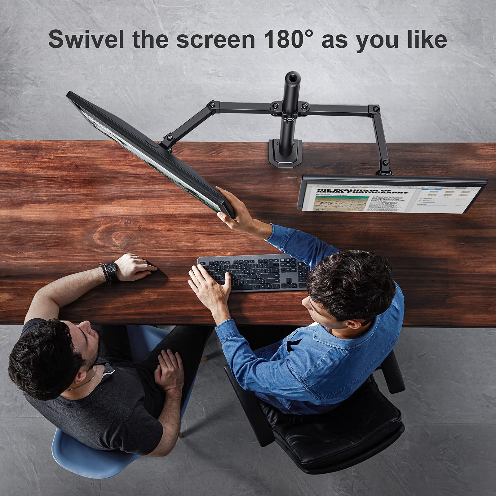 Buy HUANUO Dual Monitor Stand for 1327 Inch Screens, Dual Monitor Arm