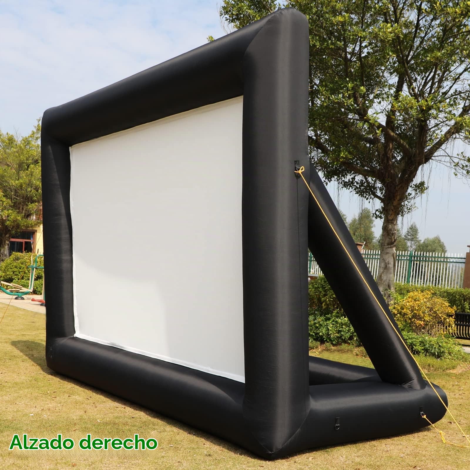 Pantalla inflable para proyector de películas de 16 pies, pantalla de proyector para interiores y exteriores con bolsa de transporte para proyección delantera y trasera