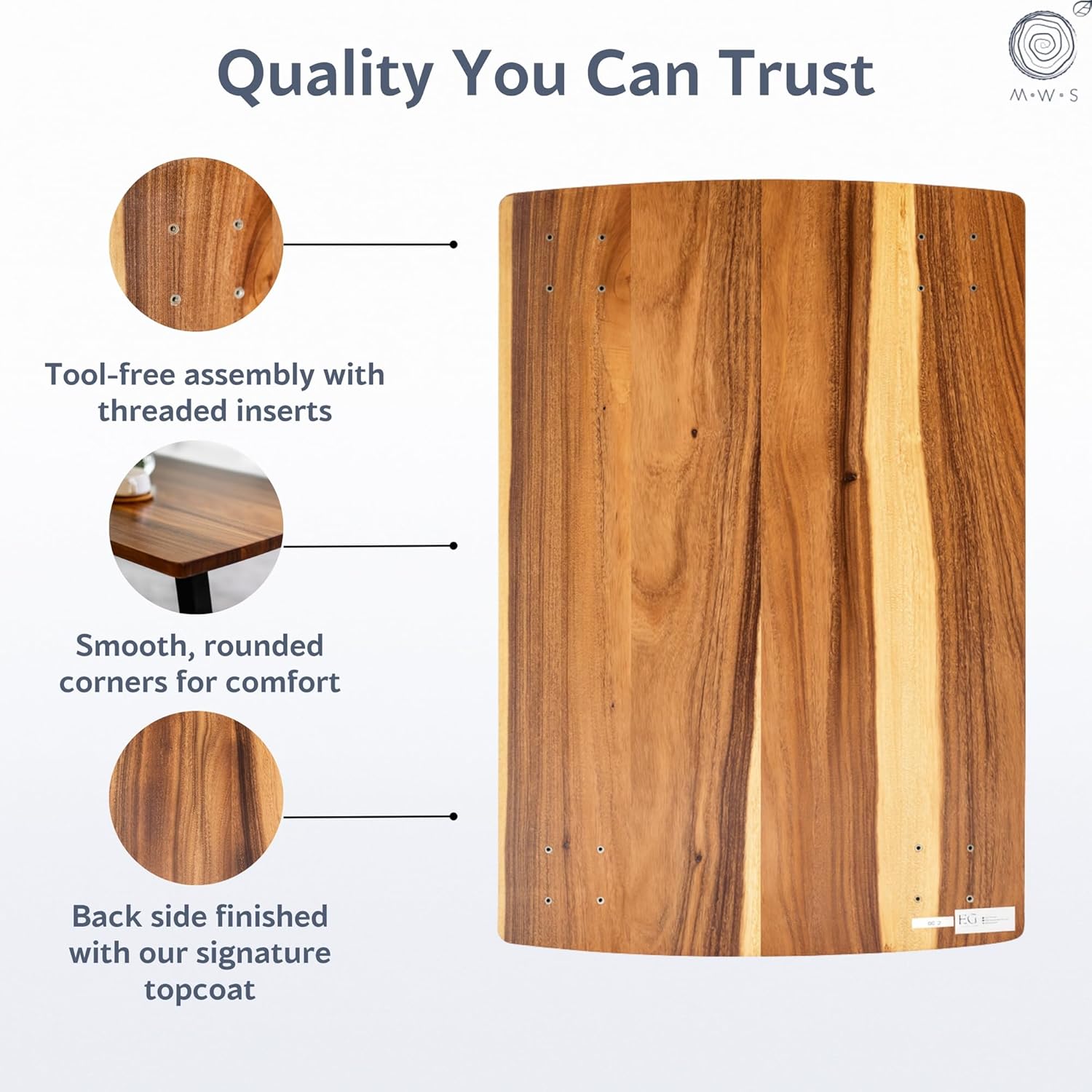 Solid Wood Coffee Table - 46" x 25" Real Walnut Center Table for Living Room - Water & Scratch-Resistant, Food-Safe Finish, Tool-Free Assembly, Mid-Century Modern Furniture