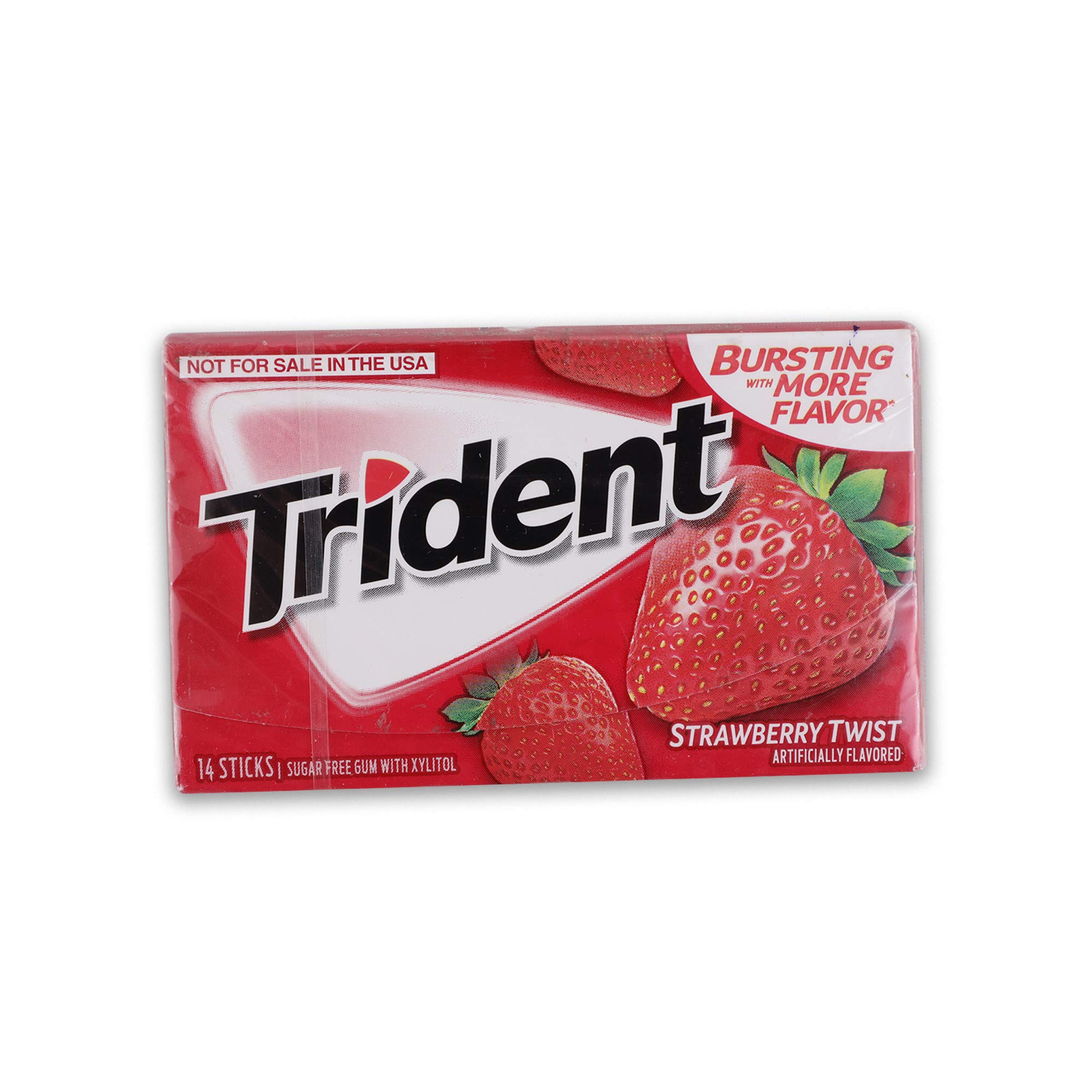 Trident Strawberry Twist Sugar Free Gum, 14 Sticks, 0.92 oz ℮ 26 g