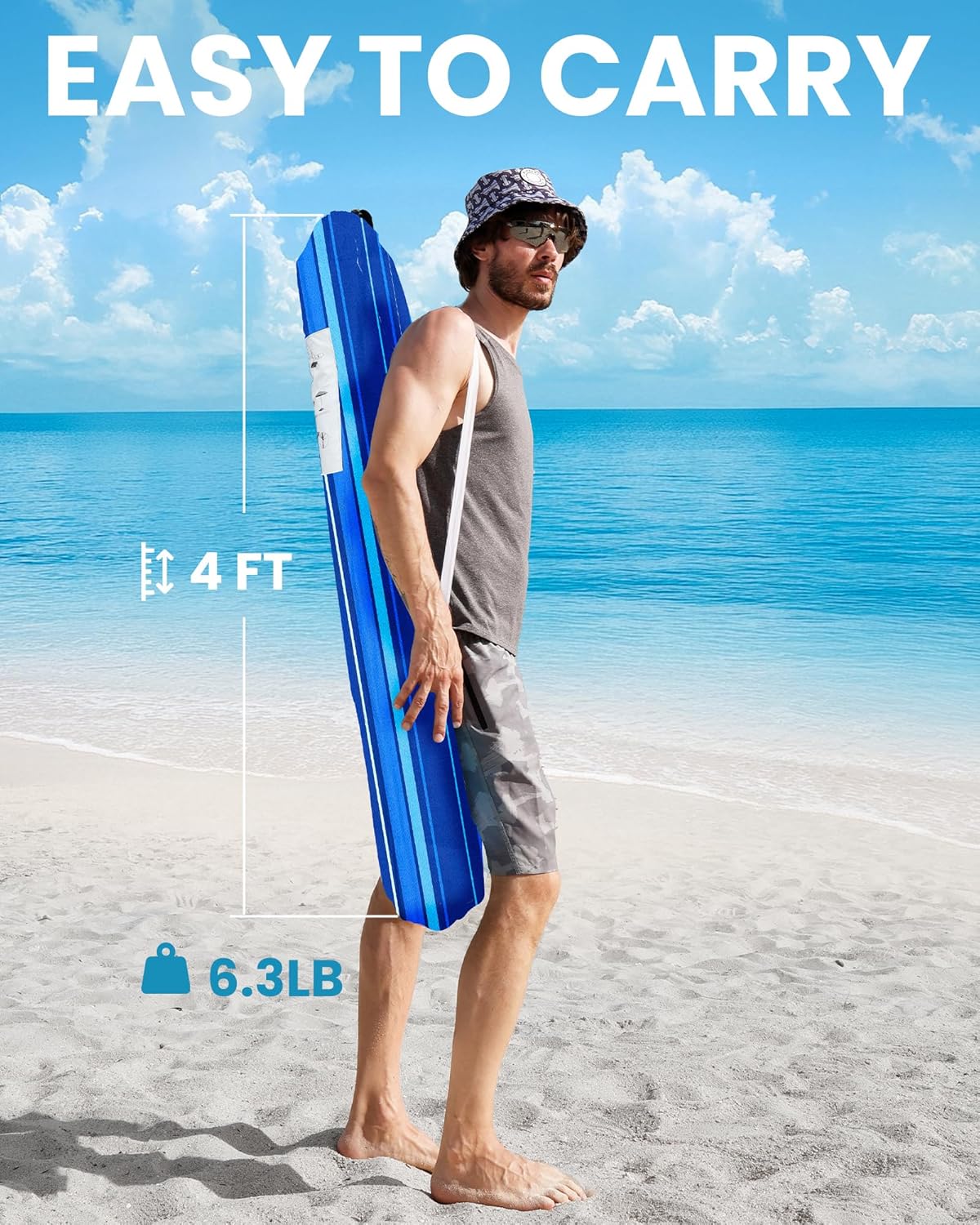 thumbnail image 2 of OutdoorMaster Pop Up Beach Umbrella, Portable Umbrella Shelter, Beach Shade Sun Canopy With UPF 50+ UV Protection, Extendable Floor With Carrying Bag - Walmart Supplies 2 of 12