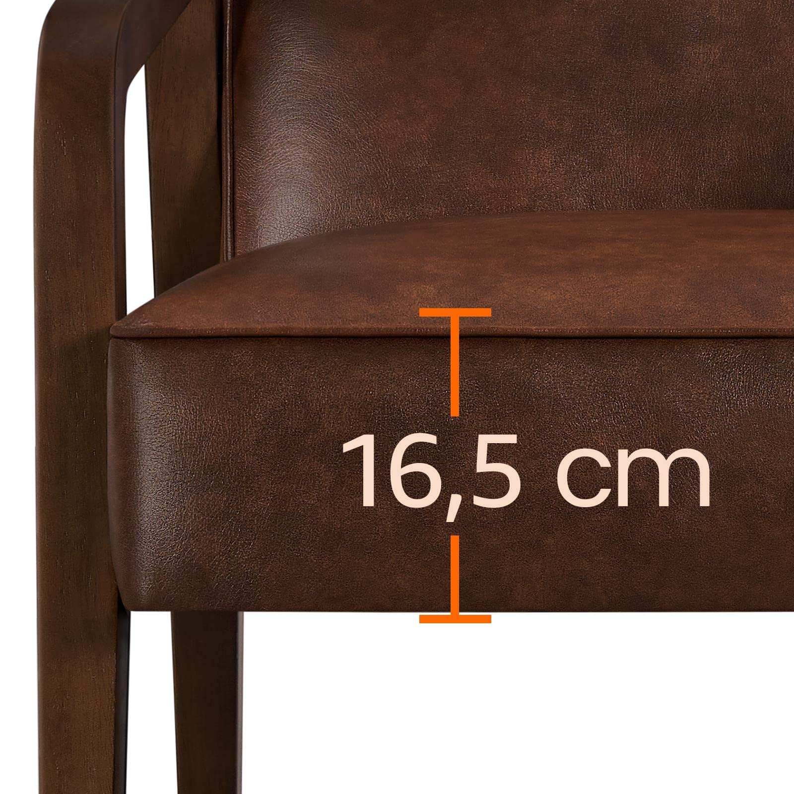 Yaheetech Poltrona da lettura vintage per soggiorno, camera da letto, ufficio, reception, home theater, balcone, marrone scuro
