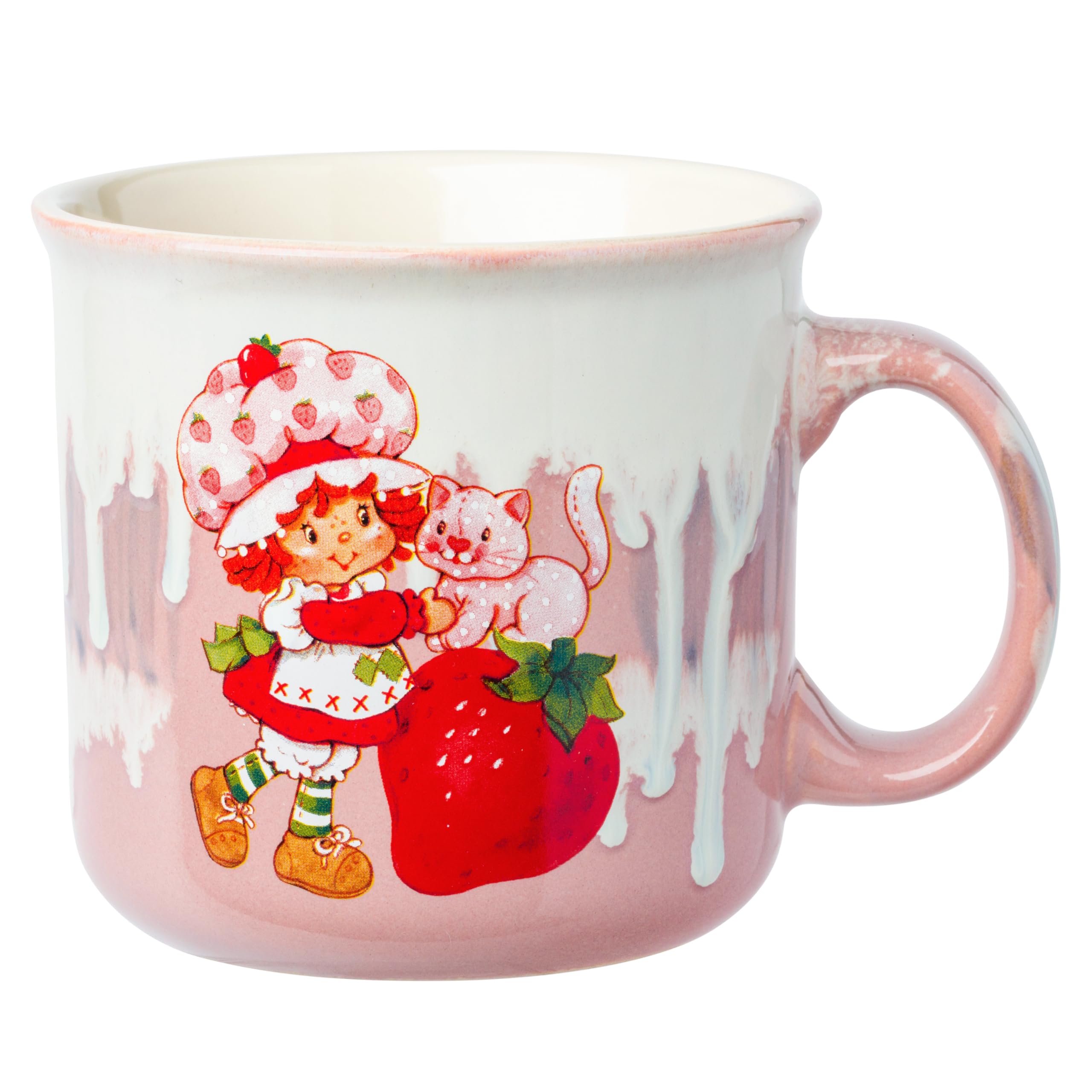 Silver Buffalo Strawberry Shortcake and Custard Vintage High Gloss Ceramic Camper Mug, 20 Ounces