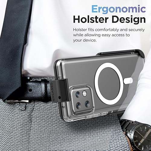 Miniatura 4 de Encased Funda para cinturón para Motorola Edge Plus 2023 con clip de funda, compatible con MagSafe, carga magnética y accesorios (Moto Edge + 2023)