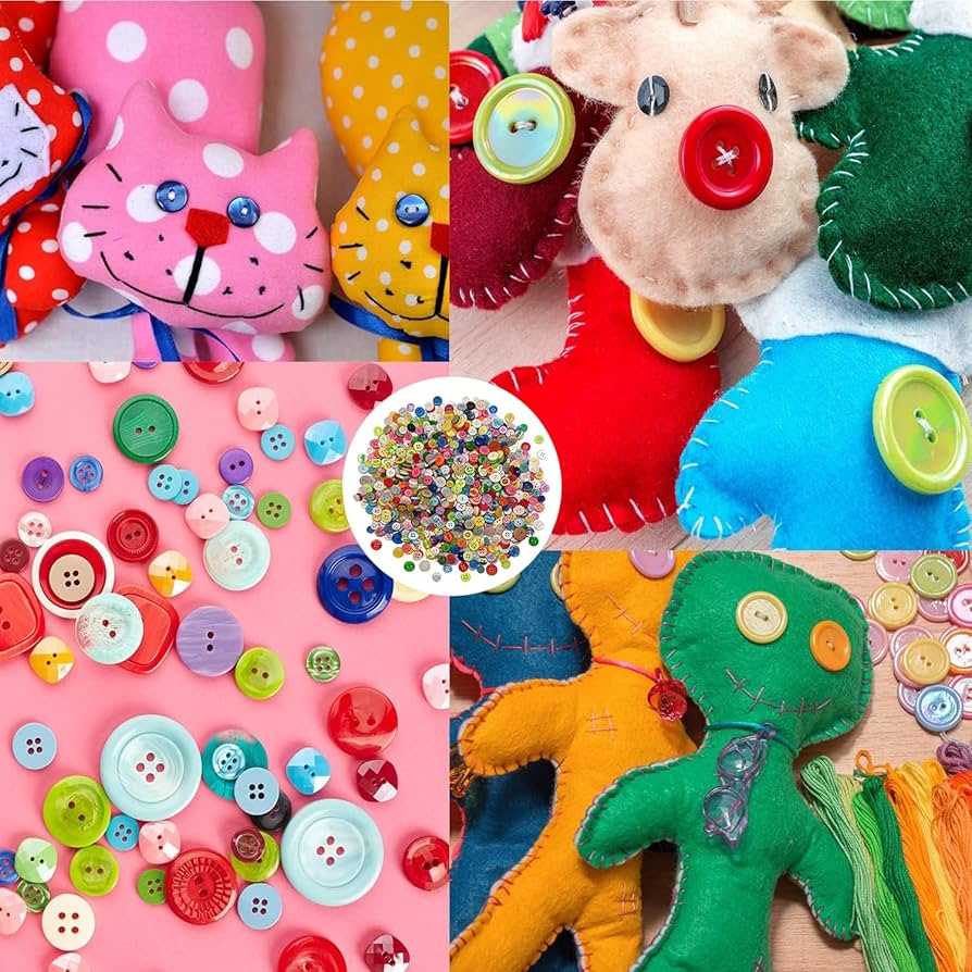 Amazon.com: 1000 Pcs Resin Buttons, Assorted Sizes Round