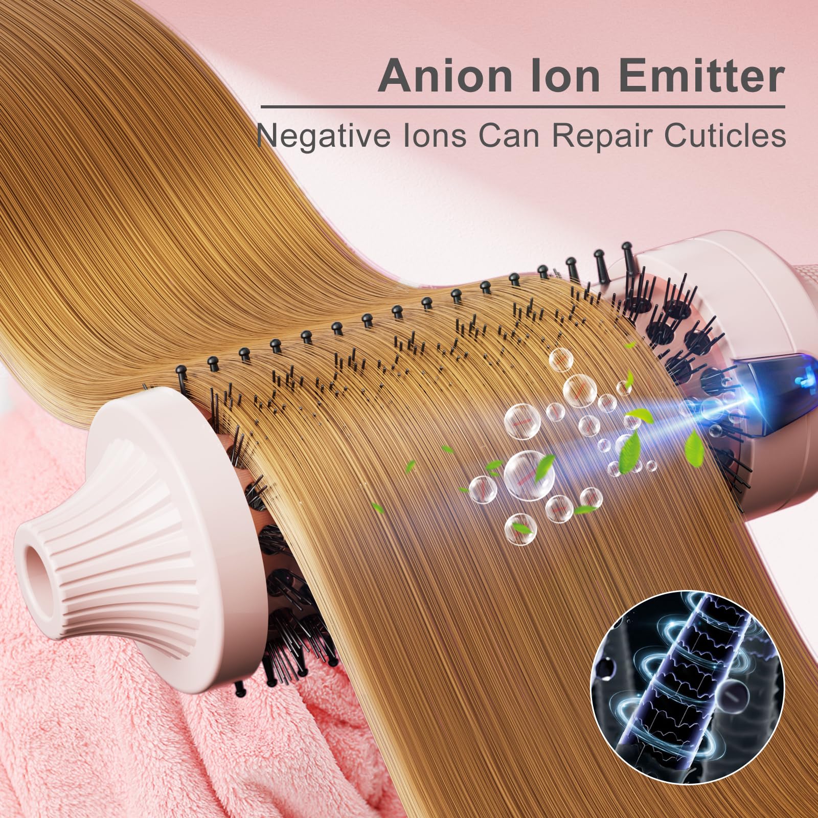 K&K Ceramic Tourmaline Ionic Curling Brush Volumizer