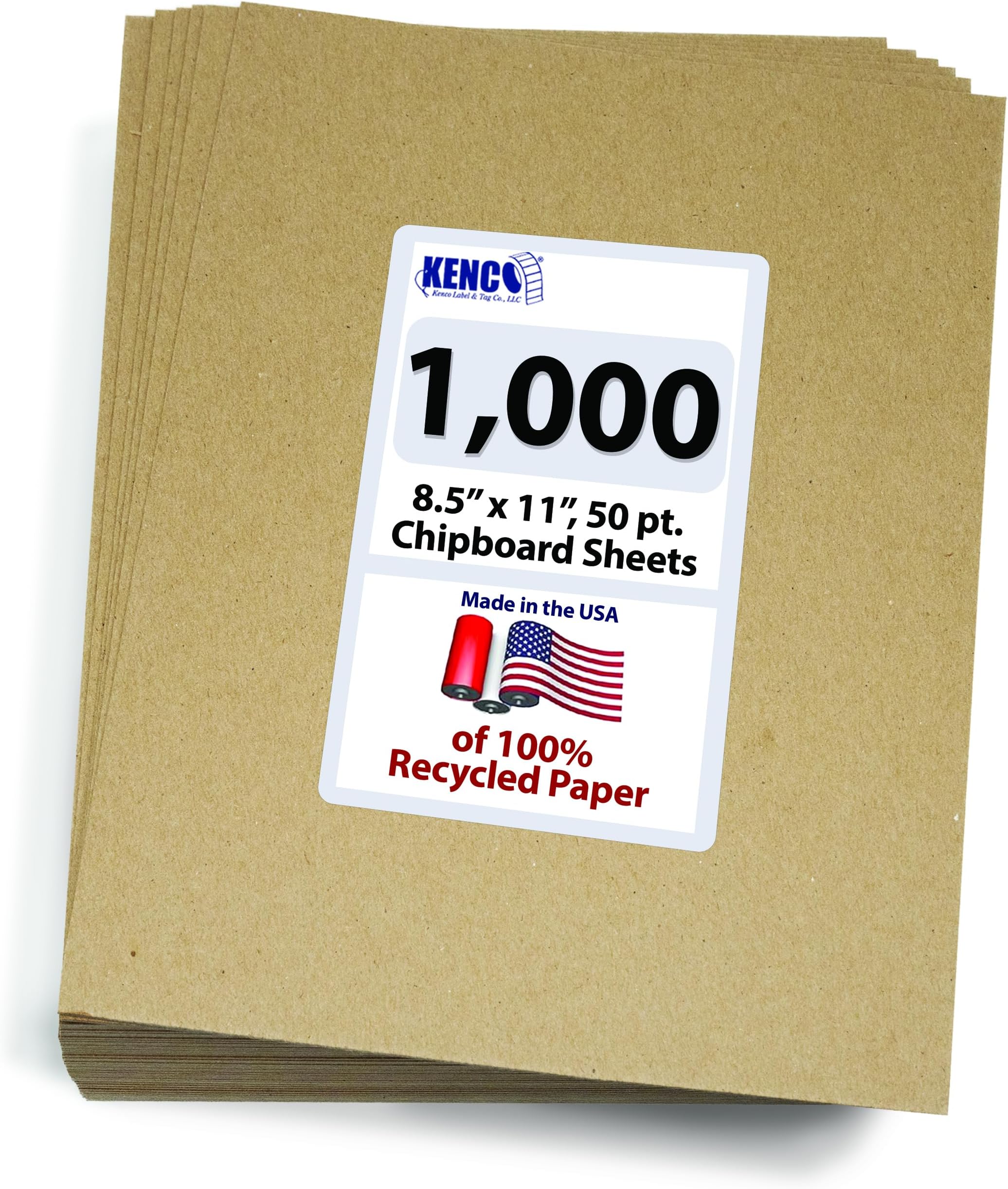 Chipboard Sheets 8.5" x 11" - 50 Sheets Per Pack Heavy Weight 50 Point Chip Board for Crafts and Backers -Great Alternative to MDF Board, Cardboard Sheets - Made in the USA (20)