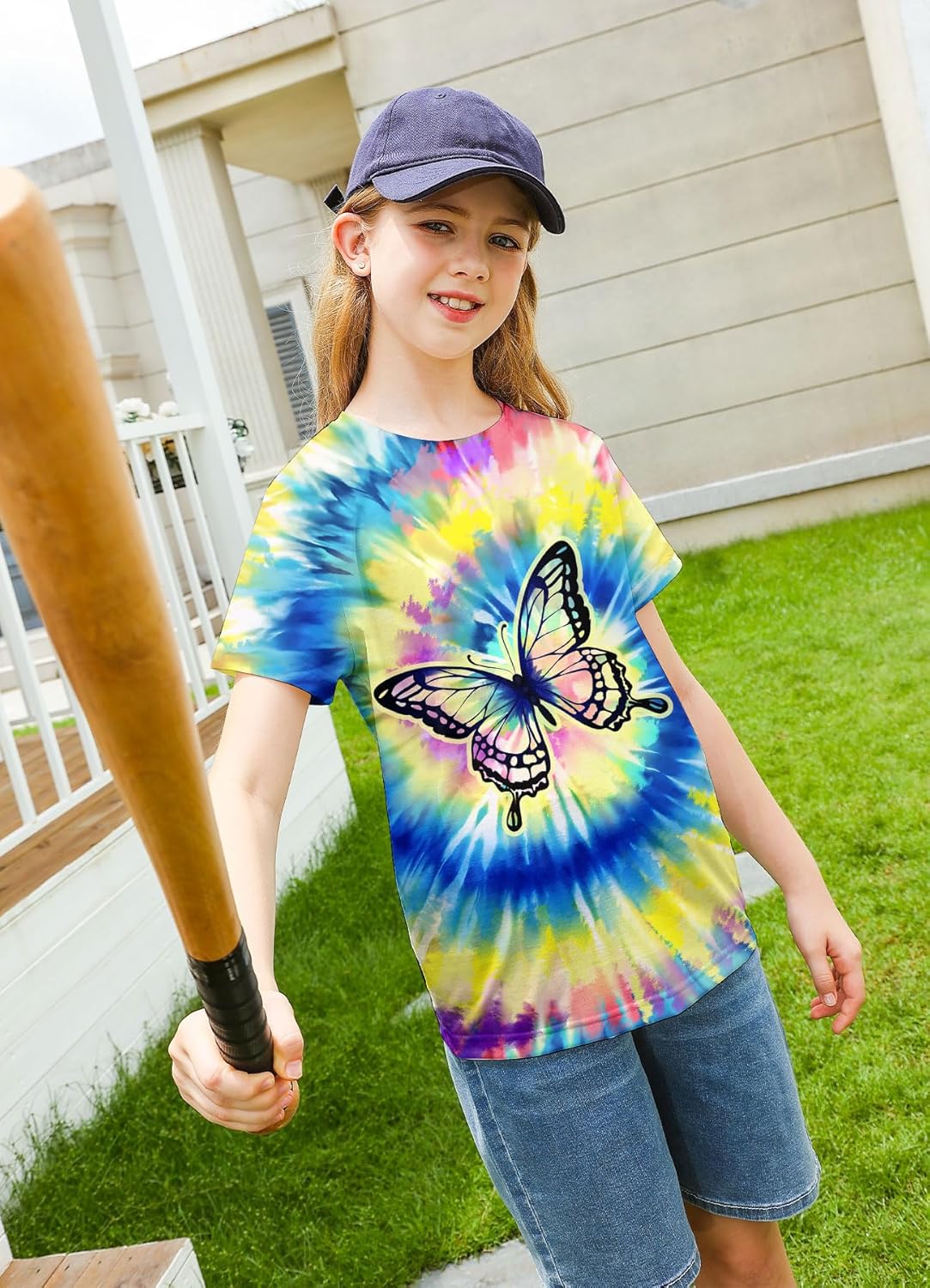 SunFoucs Girls Kids Shirts Size 5-12 Tie Dye Casual Tshirt Short Sleeve Crewneck Tee Top - Image 4