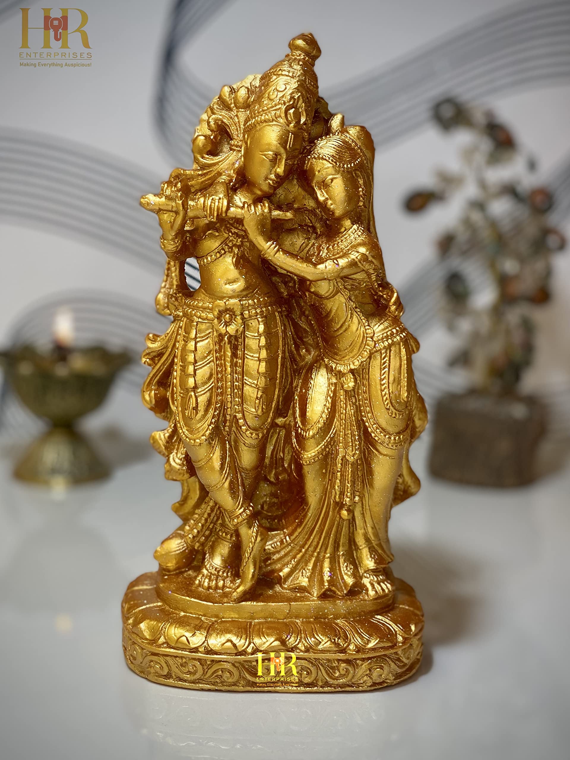 Buy HR Enterprises (RK 101B Gold Radha Krishna Idol,Radha Krishna