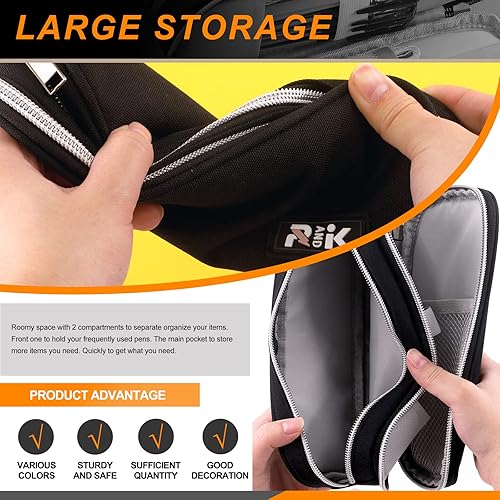 Miniatura 6 de Estuche para lápices de gran capacidad con suministros incluidos, bolsa para lápices grande, bolsa para bolígrafos para suministros de oficina,