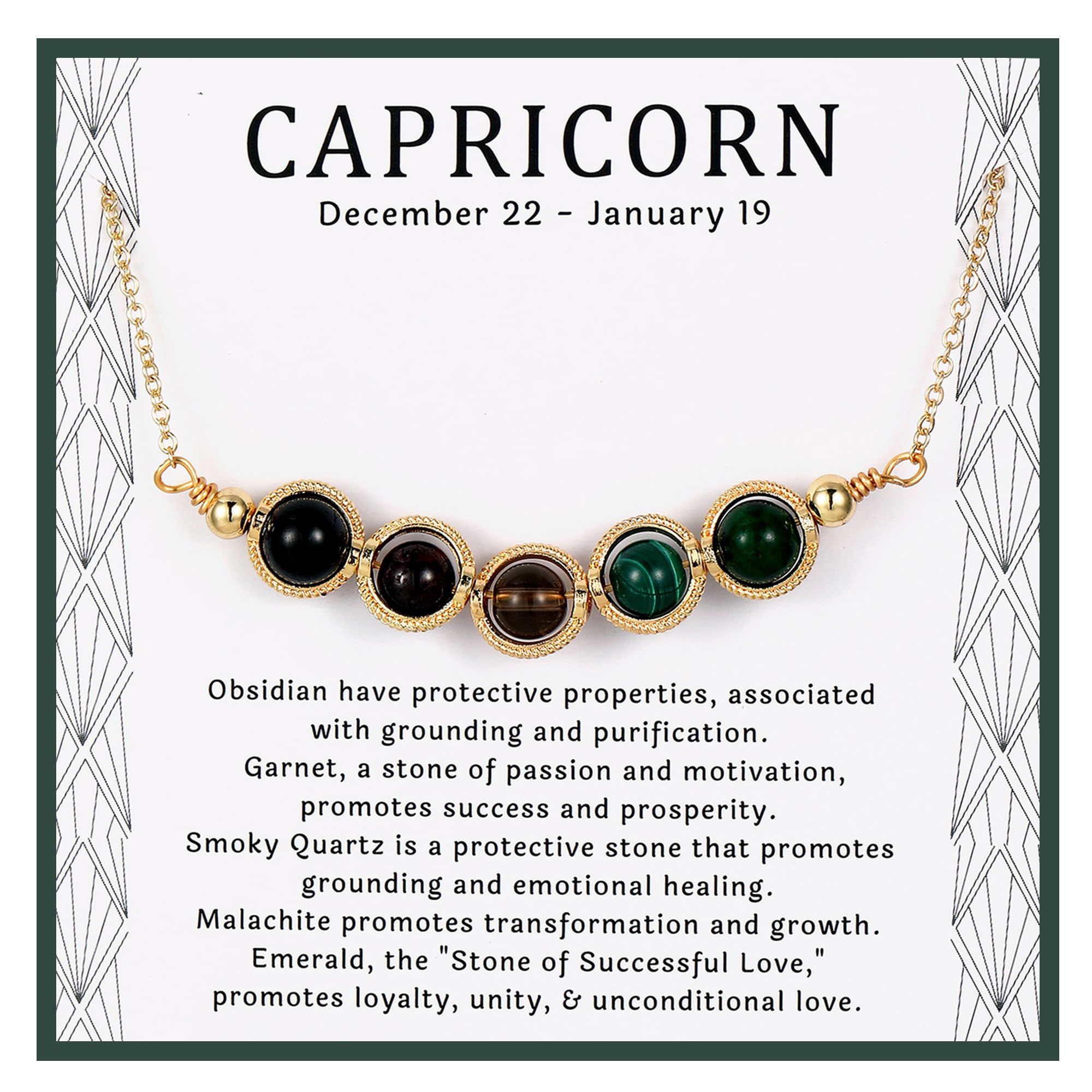 Drogomen Zodiac Necklaces for Women, Natural Healing Crystal Zodiac Necklace Gifts Handmade Gemstone Beads Choker Necklace for Women Spiritual