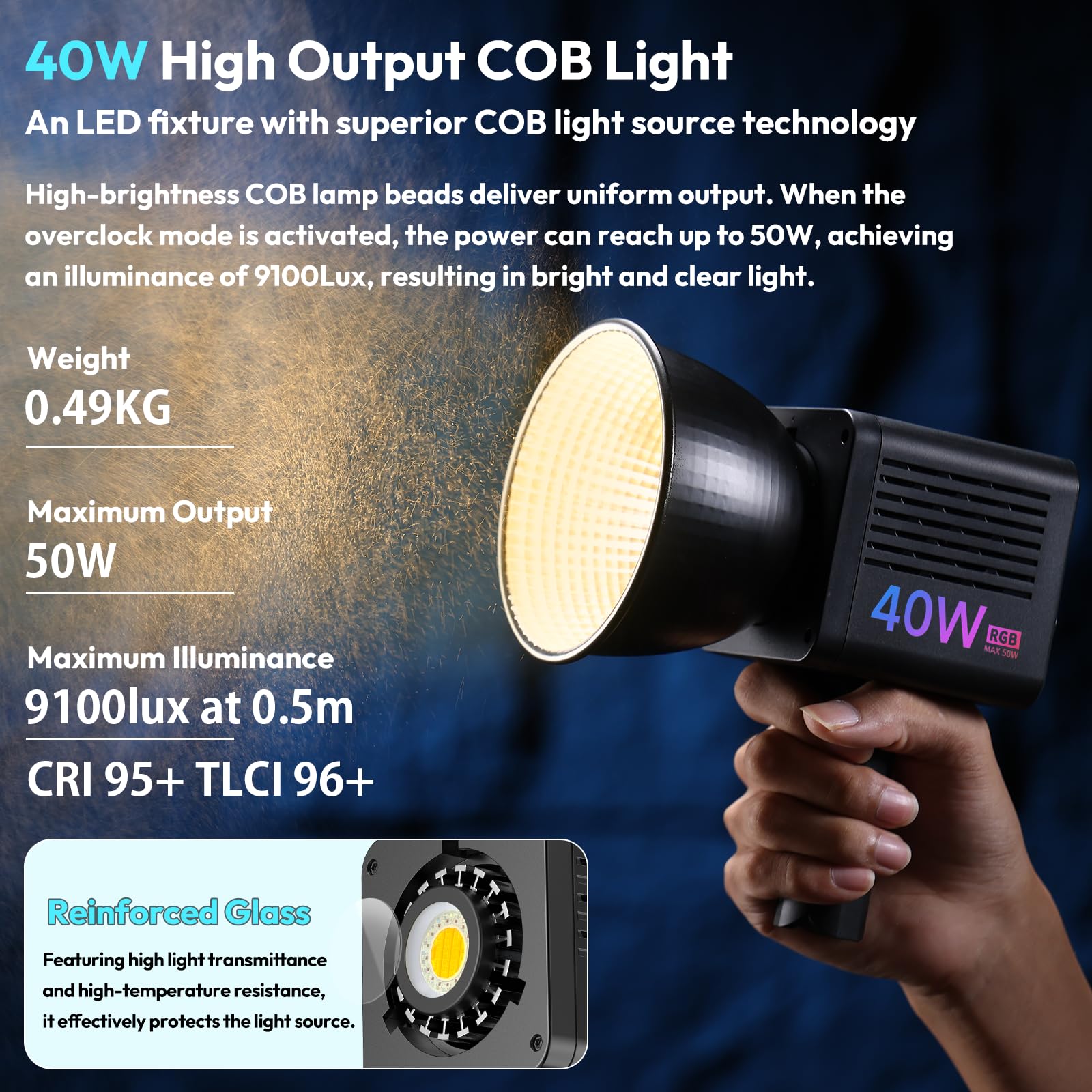 Ulanzi 40W PRO COB撮影用ライト LEDビデオライト 2500K Amazon.com : ULANZI 40W Pro Portable LED Video Light with DC