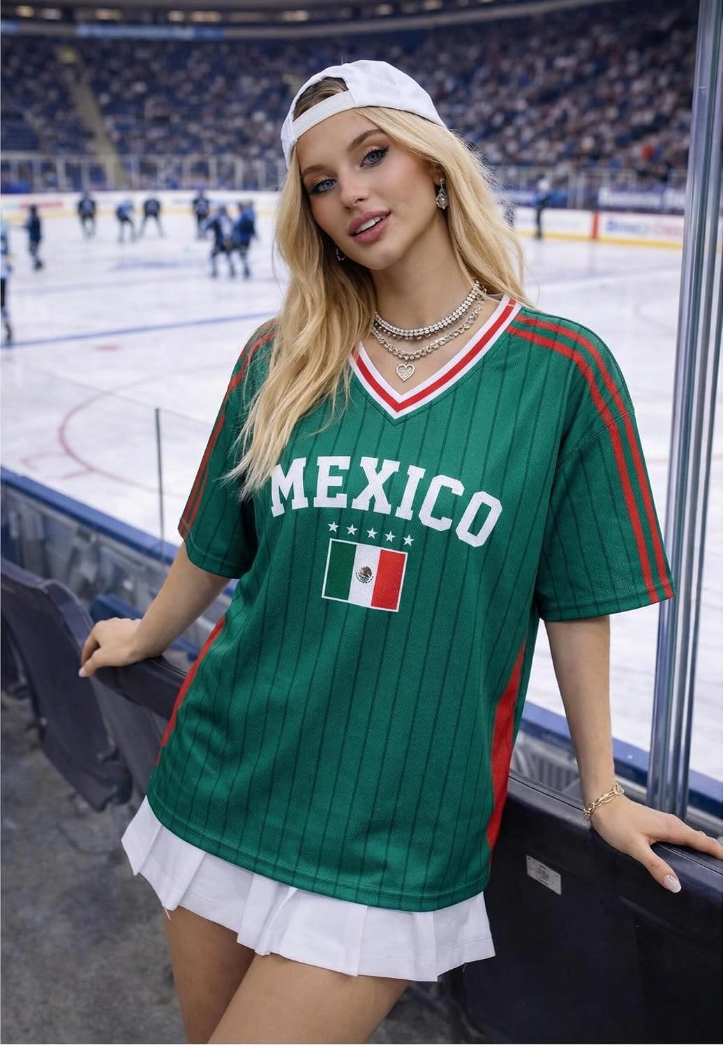 Soccer Cup 2026 Soccer Shirt for Women Mexico Jersey Brazil Jersey Y2k V Neck Short Sleeve Shirt