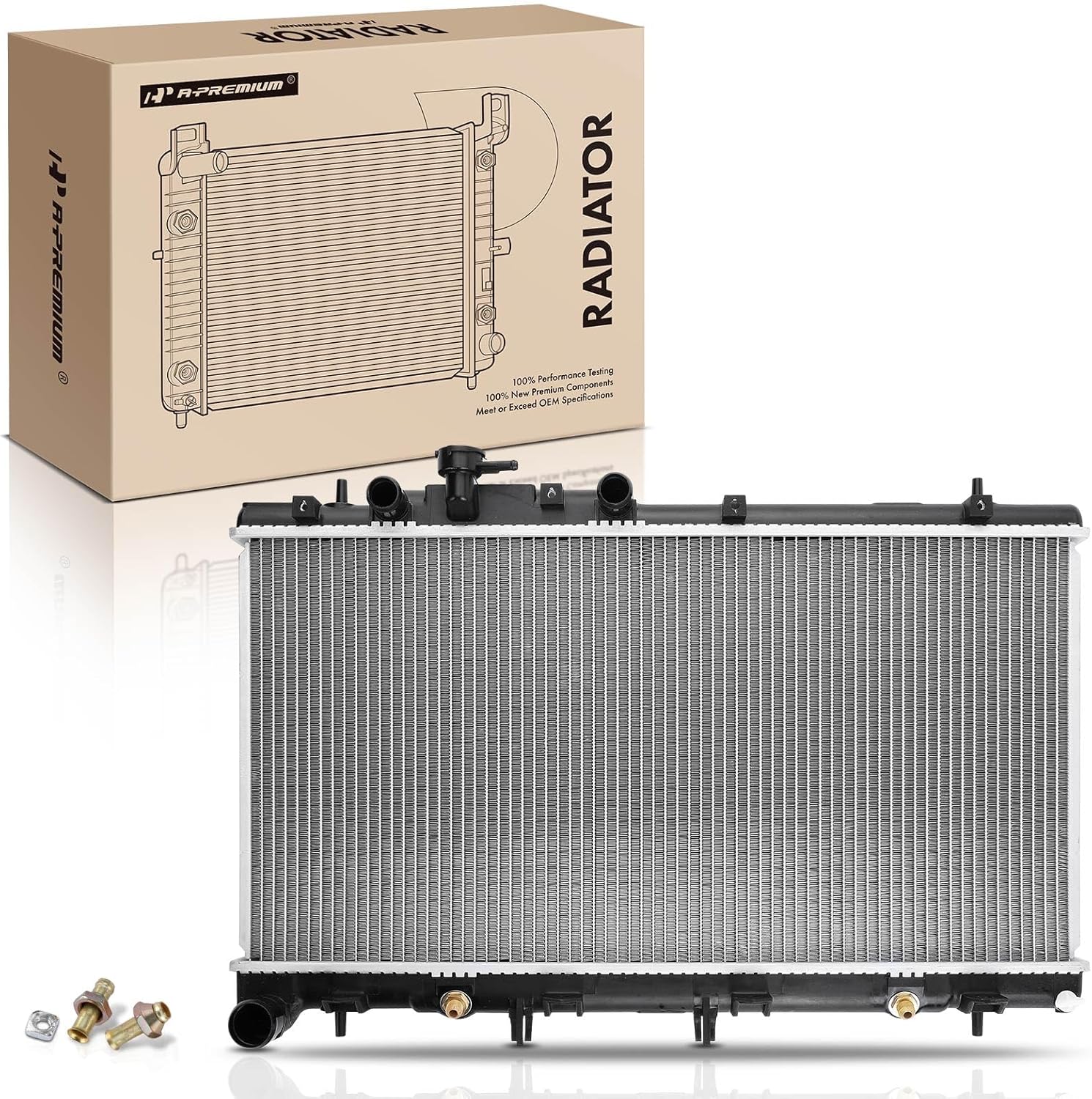 A-Premium Engine Coolant Radiator with Transmission Oil Cooler Compatible with Subaru Outback 2001-2004 H6 3.0L, Automatic Transmission, Replace# 45111AE06A