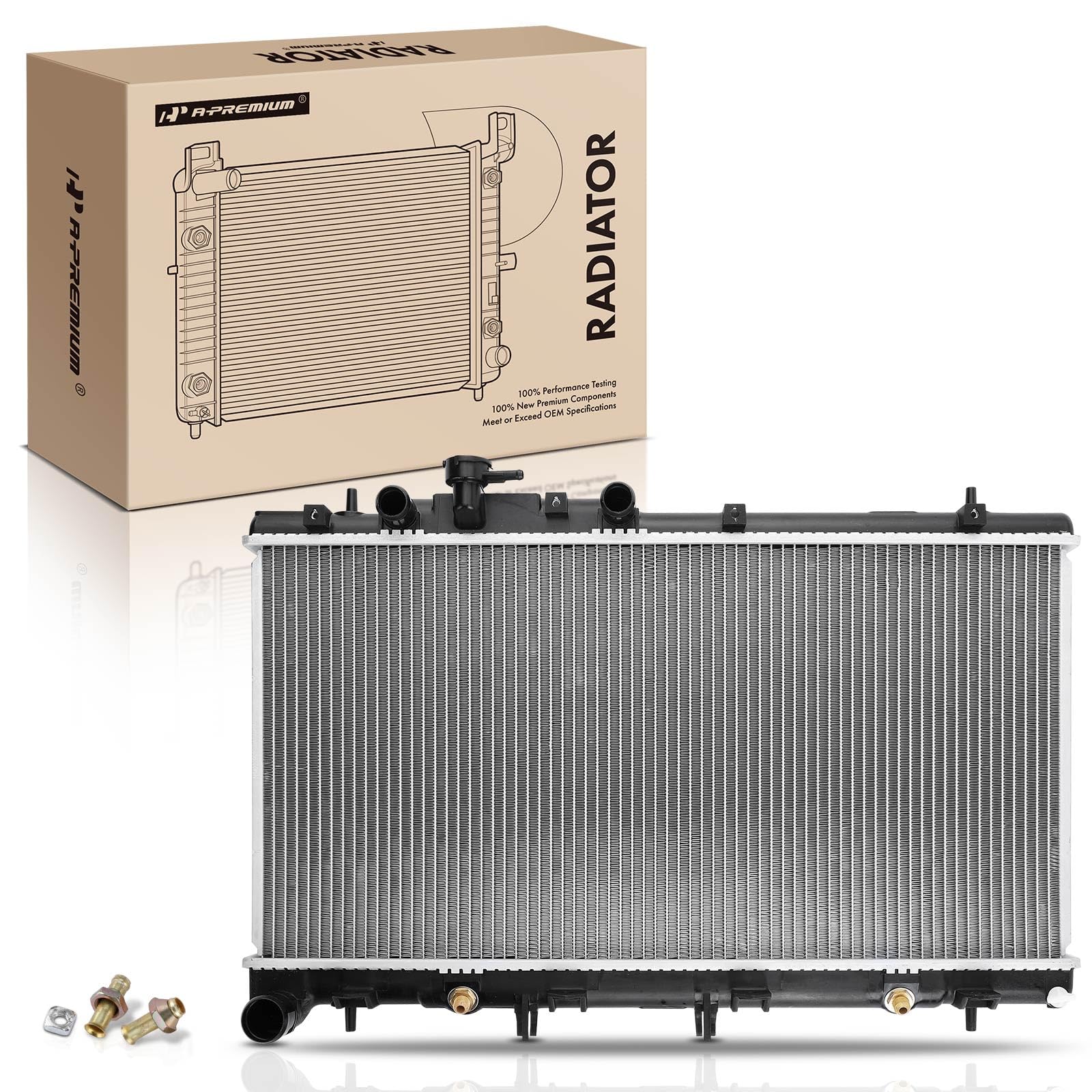 A-Premium Engine Coolant Radiator with Transmission Oil Cooler Compatible with Subaru Outback 2001-2004 H6 3.0L, Automatic Transmission, Replace#