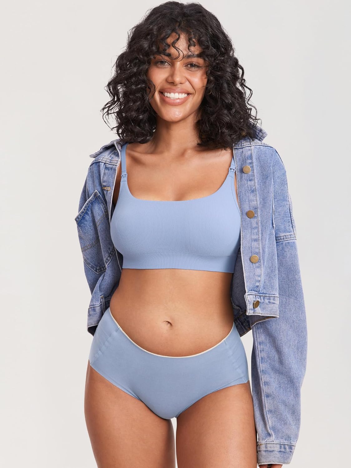 MOMANDA Ribbed Nursing Bras for Breastfeeding Support Maternity Sports Bra Wireless Seamless Sleep Bralettes - Image 5