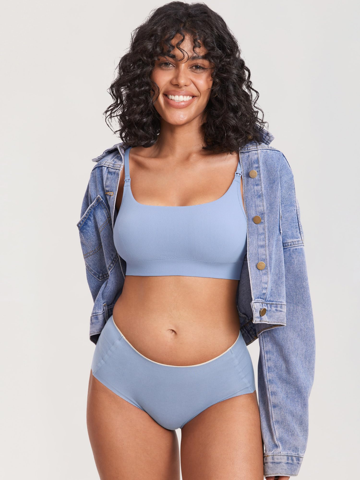 MOMANDA Soutien Gorge d'allaitement sans Armature Invisible Maternité Confortable de Nuit avec Coussinets Amovibles