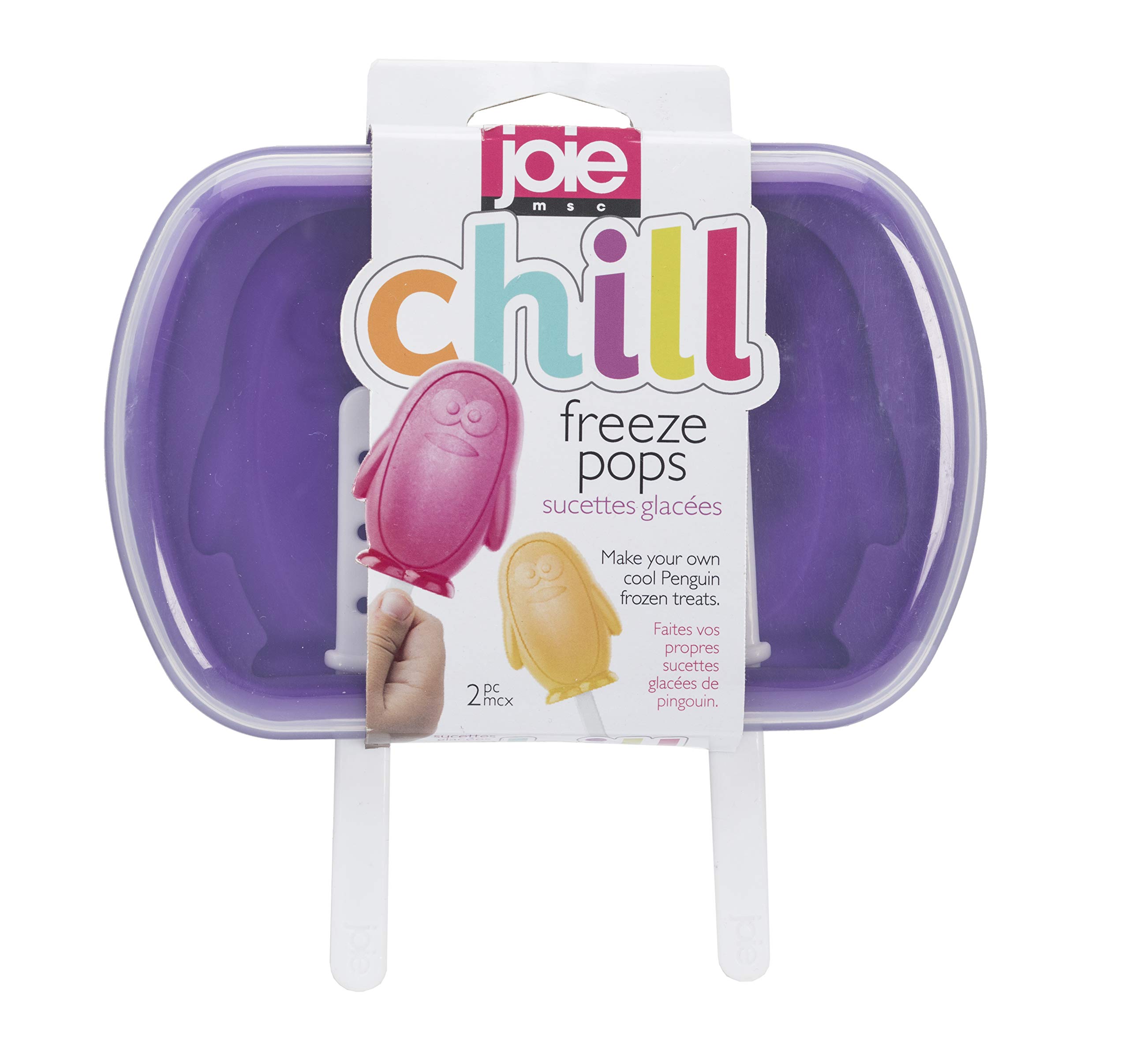 Joie Penguin Popsicle Molds, Easy Ice Pop Maker for Kids, Make Fun Healthy Treats, Cute Penguin Design, BPA-Free Silicone, Dishwasher Safe, Colors May Vary, 2 Pack