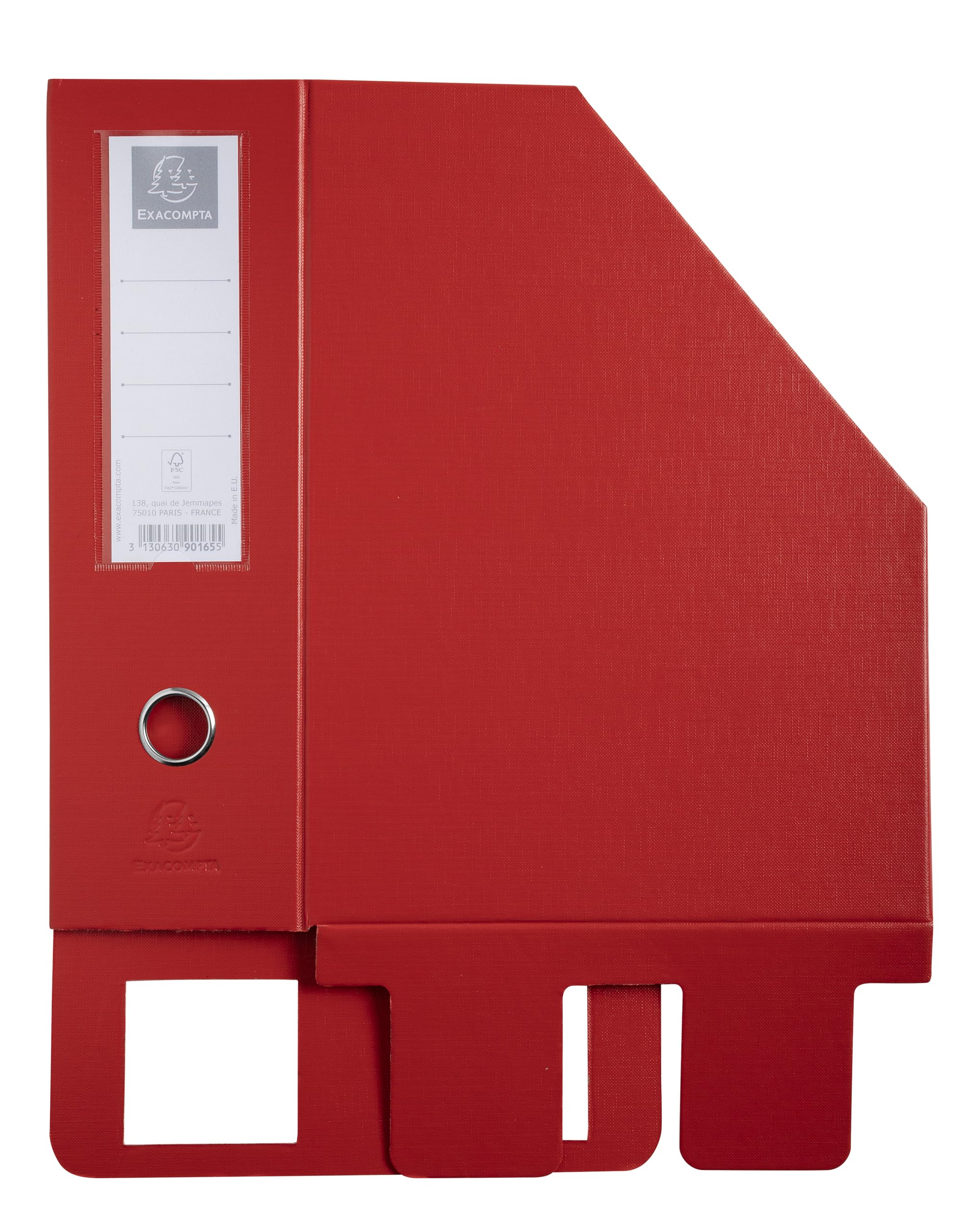 Exacompta Porte-revues carton extra rigide recouvert plastique 10 cm dos 25x31 cm A4 Rouge Carton de 10