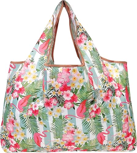 Miniatura 9 de allydrew Large Foldable Tote Nylon Reusable Grocery Bags, 3 Pack
