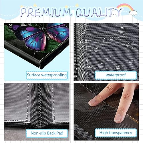 Miniatura 10 de Rossy Carpeta de tarjetas con 4 bolsillos, carpeta de tarjetas intercambiables, álbum de colección de tarjetas, para 160 tarjetas de carga lateral,