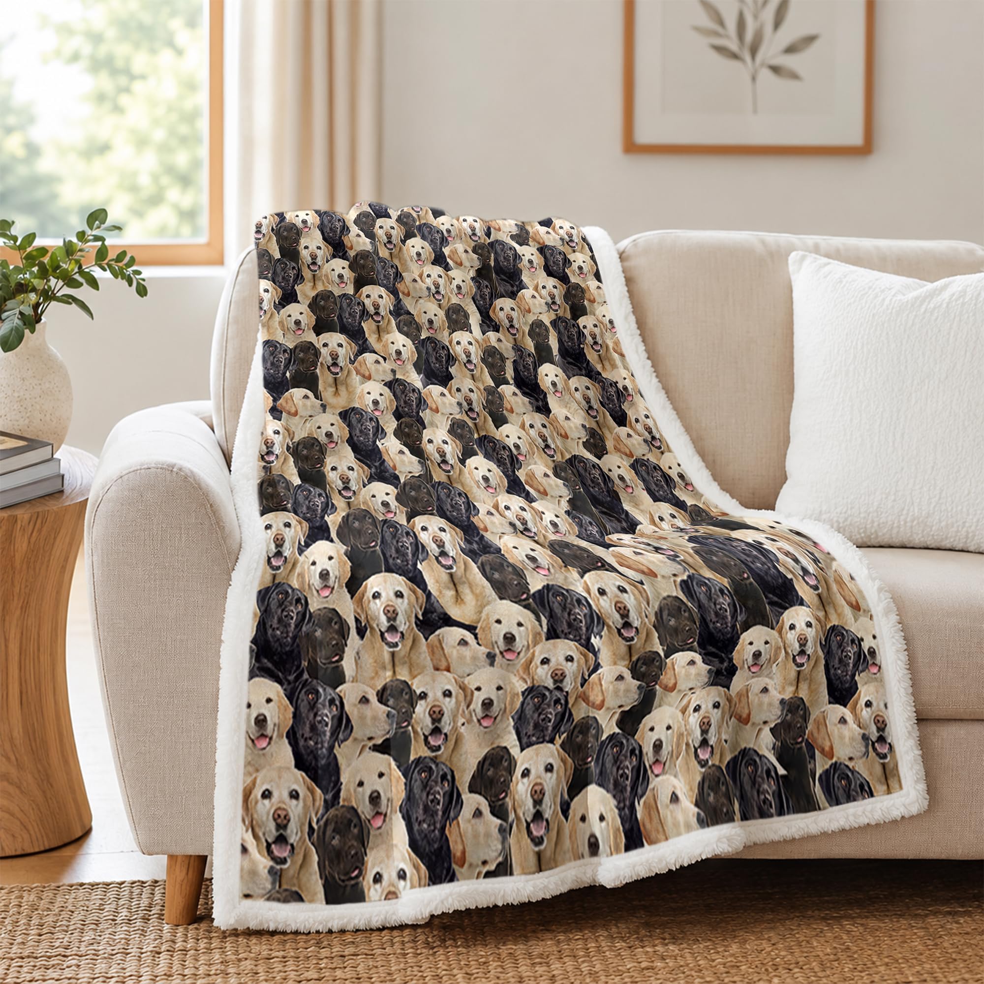 Blessliving Labrador Retriever Labrador Dog Sherpa Fleece Throw Blanket, 150X200cm
