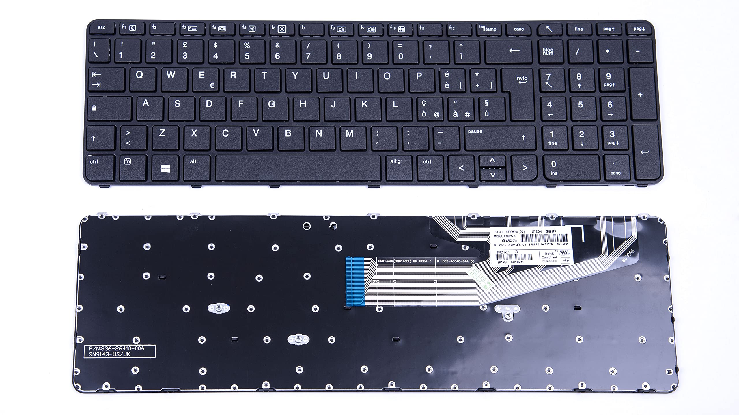 INFOELETTRONICA LO STORE DELLA CONVENIENZA E QUALITA' Tastiera Italiana per HP ProBook 455 G3 470 G3 450 G4 | 455 G4