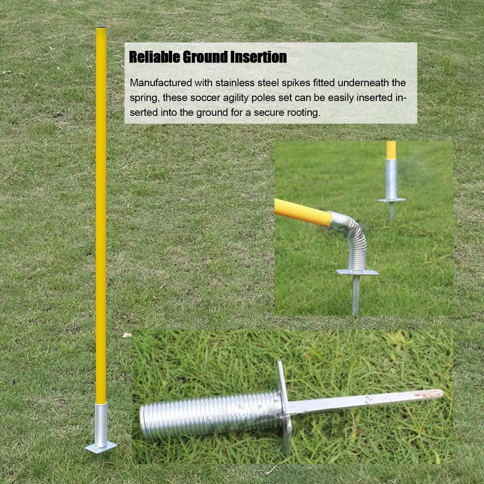 Vallas entrenamiento, Picas de Slalom Agility Postes Para Entrenamiento De Futbol, Bastones de entrenamiento de agilidad para deportes al aire libre y fitness 6 piezas, Palos Para Entrenamiento De Coo