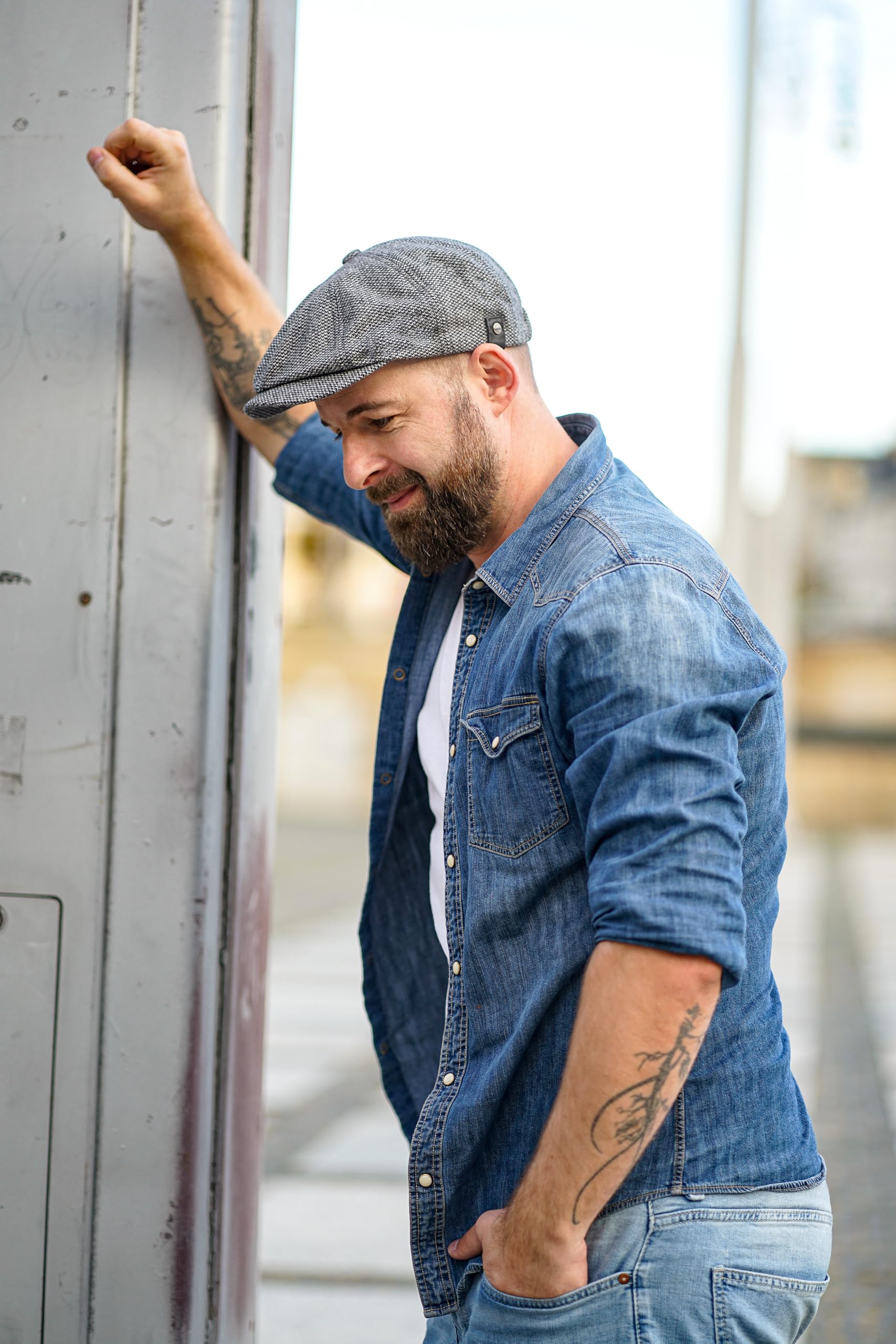 Schiebermütze Herren Schirmmütze Herrenmütze Newsboy Flat Cap Mütze