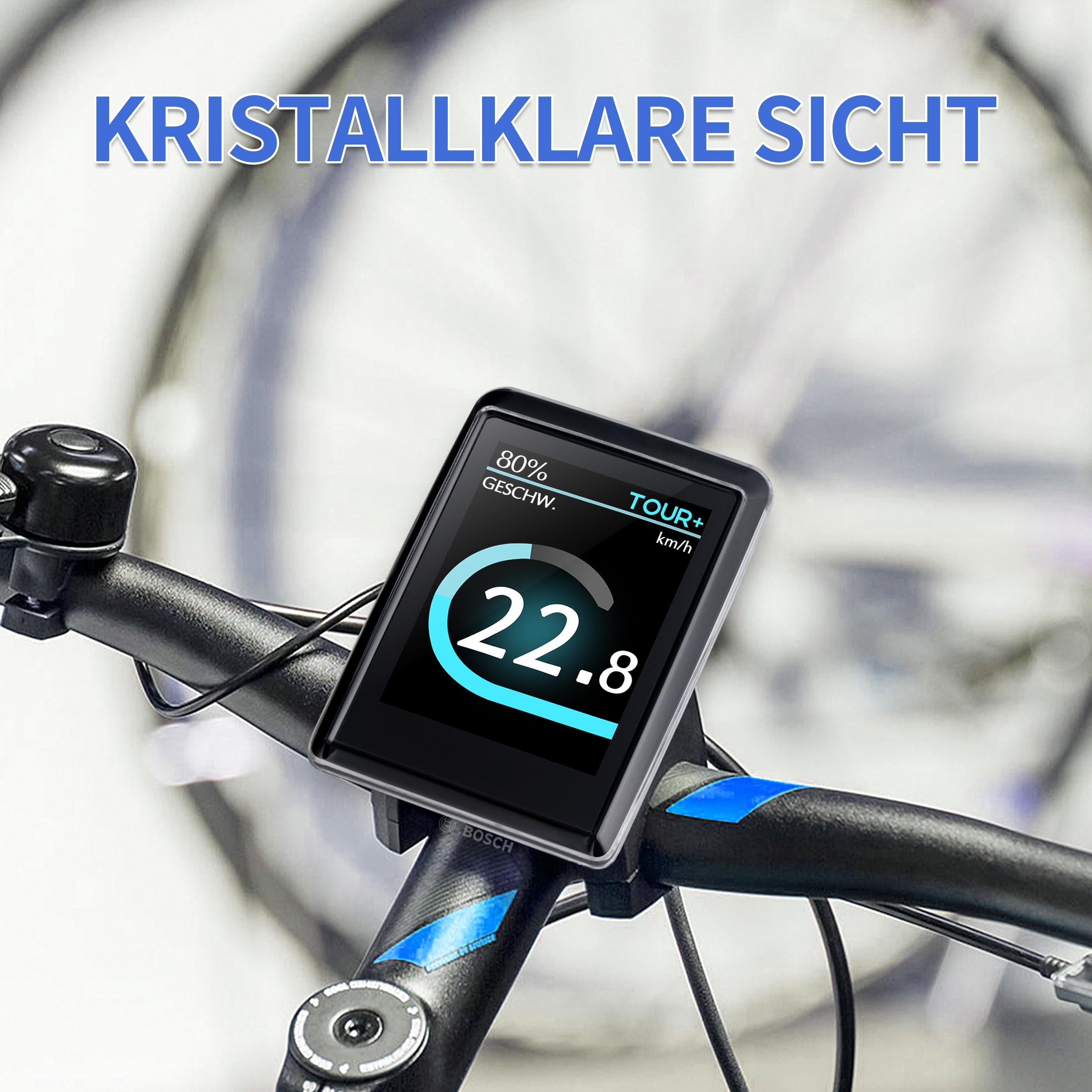 für Bosch Kiox 500 Schutzhülle mit Neoprentasche | E-Bike Displayschutz | Transparent | Stoß und Kratzschutz | Ebike Zubehör | Protective Cover fit for Kiox 500 (BHU3700)