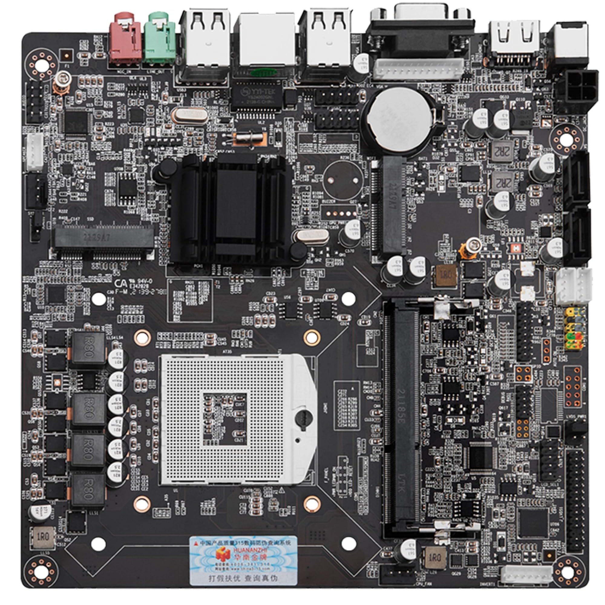 SIMPLETEK - Scheda Madre mini-ATX Modello HM65 | Socket PGA988 - DDR3 Sodimm AMI UEFI BIOS | Dimensioni 17 x 17 mm | Cavo Sata e Mascherina inclusa