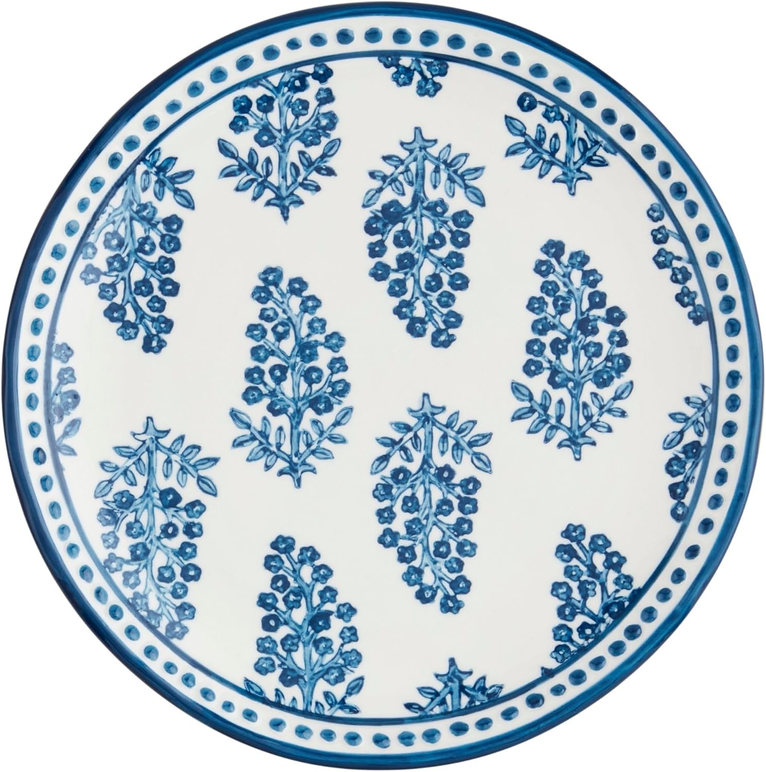 Mud Pie Blooms Print Salad Plate; 8" dia