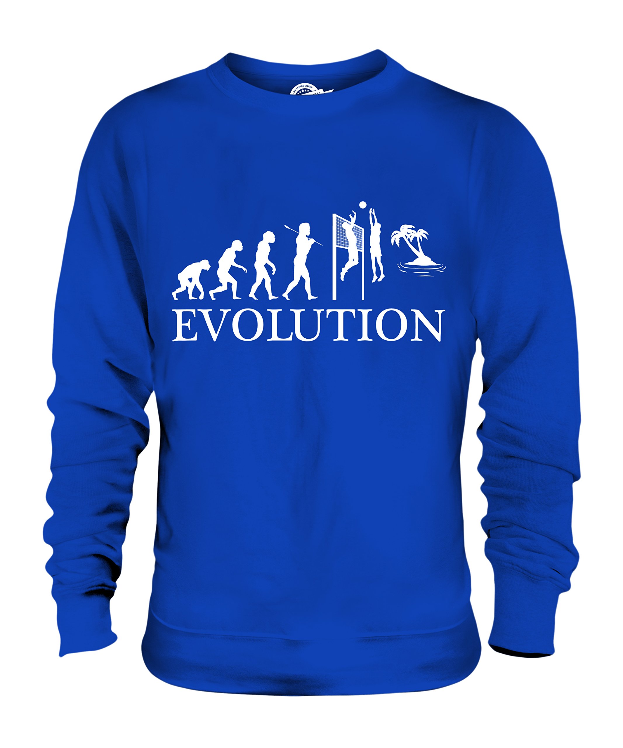 Candymix - Siatkówka plażowa Evolution of Man - Bluza unisex Męski damski sweter sweter top, Królewski błękit, 3XL