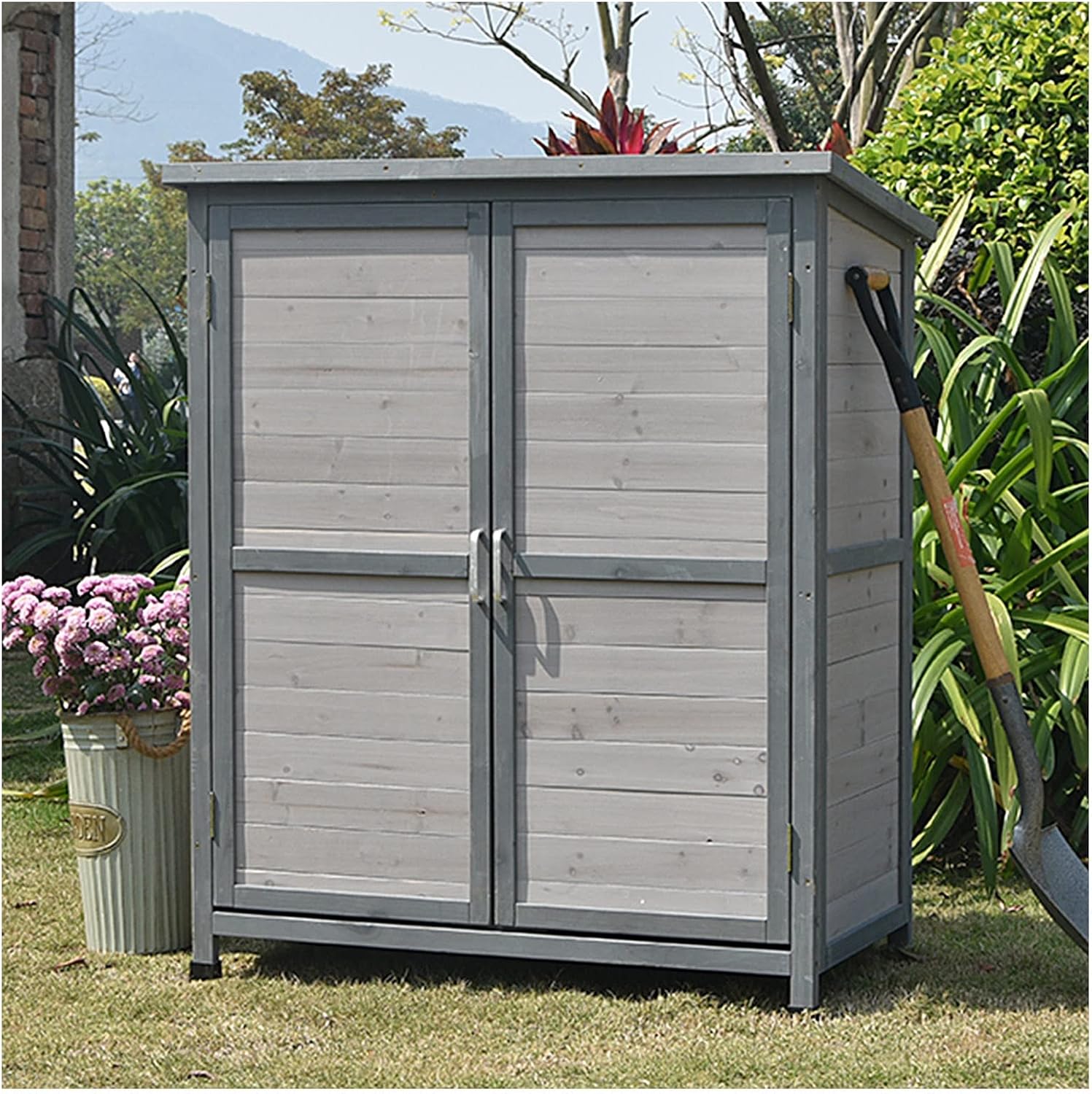 Outdoor Storage with Shelves Garden Storage