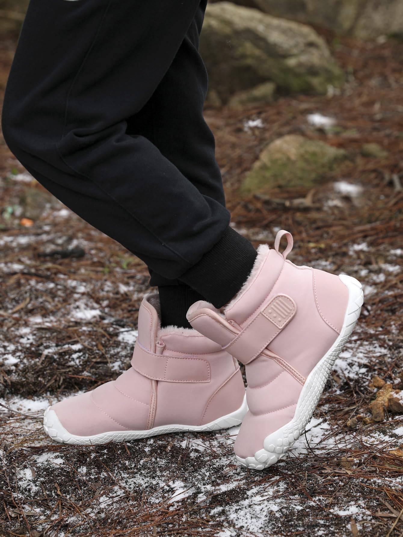 Unisex Niños Barefoot Botas de Invierno,Zapatos de Trekking Barefoot Minimalistas,Cómodas Antideslizante Bota de Invierno Gr.25-36 EU