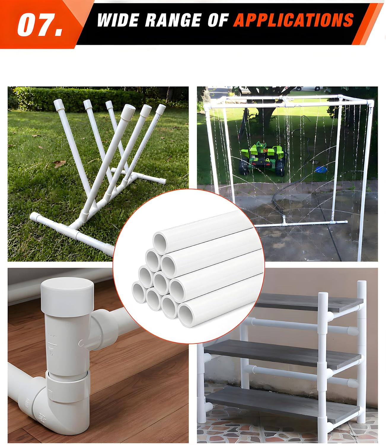 1 Inch PVC Pipe, 17 Inch Long Schedule 40 PVC Pipe, 10 PCS