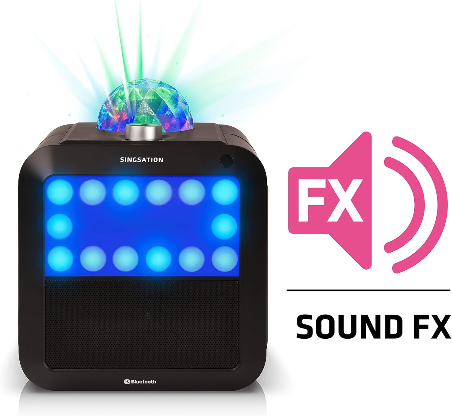 Portable Bluetooth Karaoke Machine with Light Show and Dual Mics