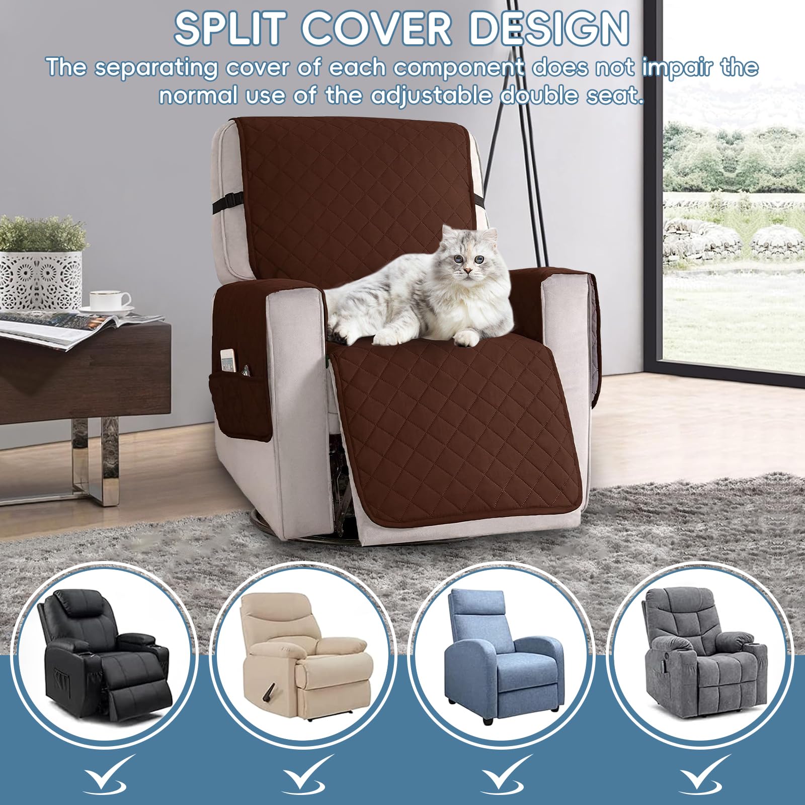 Housse de fauteuil relax - Anti-taches - Solide - Imperméable - Pour chiens et animaux domestiques