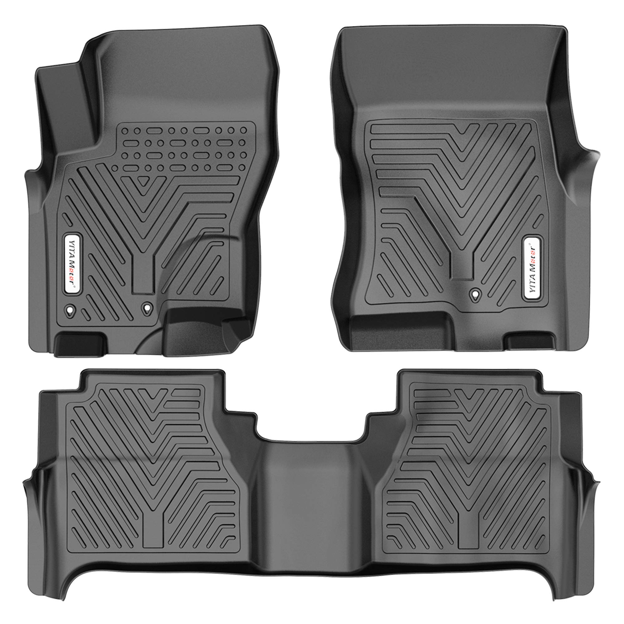 YITAMOTORFloor Mats Compatible with 2008-2021 Nissan Frontier Crew Cab, Custom Fit Floor Liners, 1st & 2nd Row All-Weather Protection, Black 29.33 * 23.82 * 6.50 inch