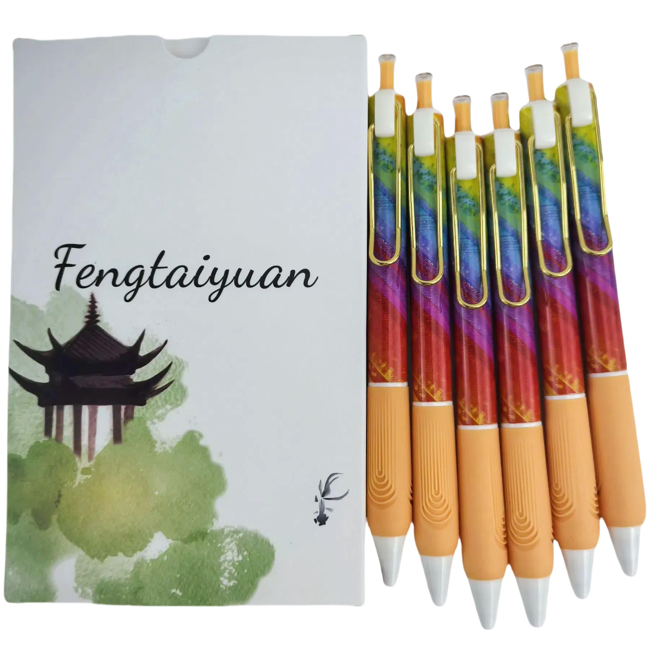 Fengtaiyuan Rd01GelBx6, Gel Ink Rollerball Pens, Black Ink, Fine Point, 0.7mm, 6 Count, Writting Pens, Smooth (Rd01GelBx6)