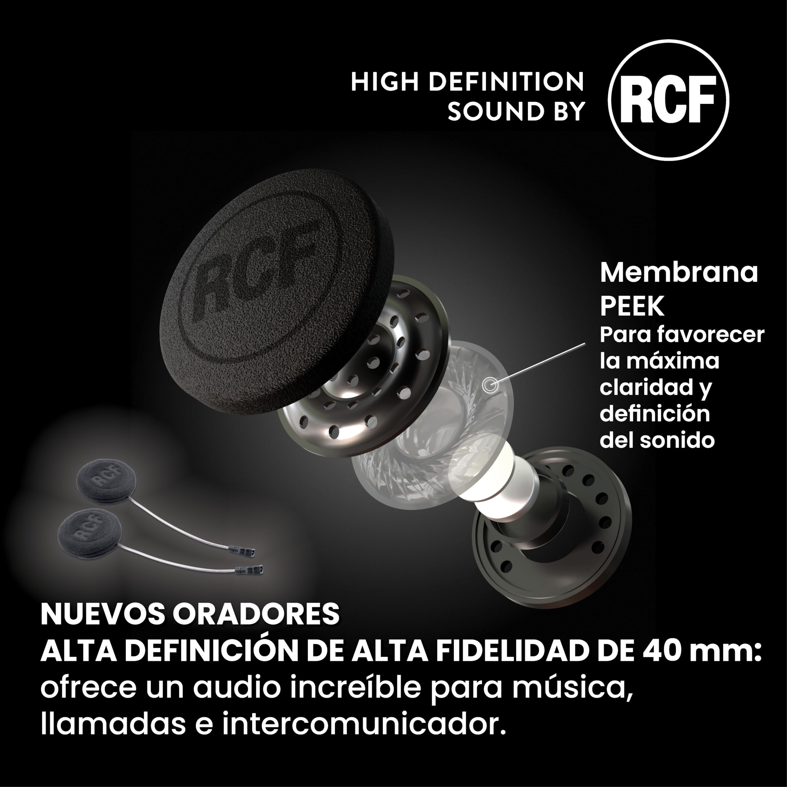 MIDLAND - R1 Mesh Intercomunicador Casco Moto, 2 Auriculares Inalámbricos Bluetooth + Mesh, Waterproof IPX6, Alcance 500m, 23H, Audio RCF, Stereo Background, Compatible con TFT y Radio FM, 6 Personas